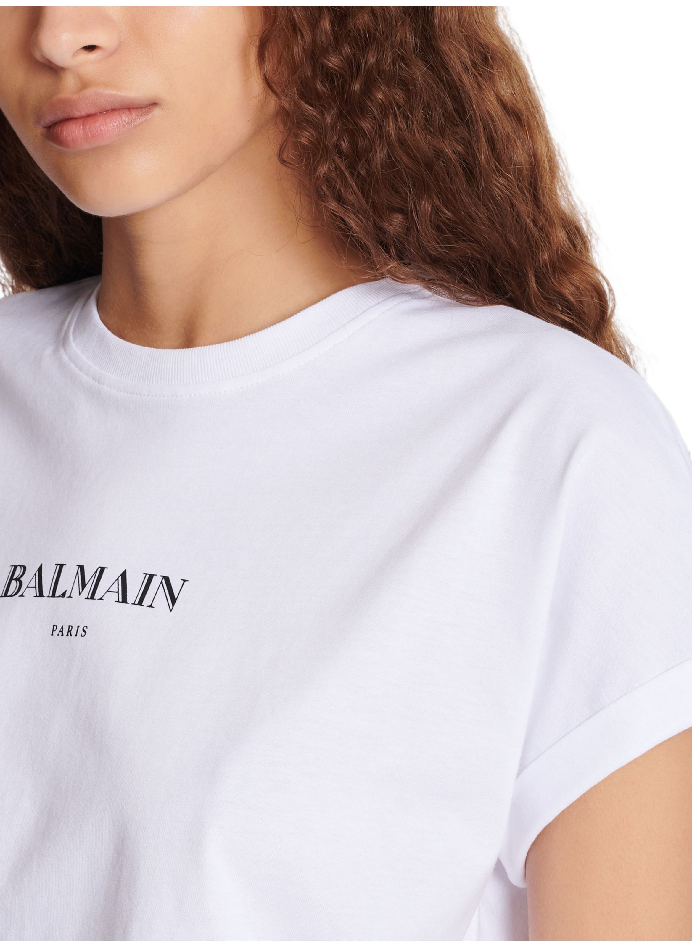 T-shirt court avec imprimé balmain BALMAIN Blanc