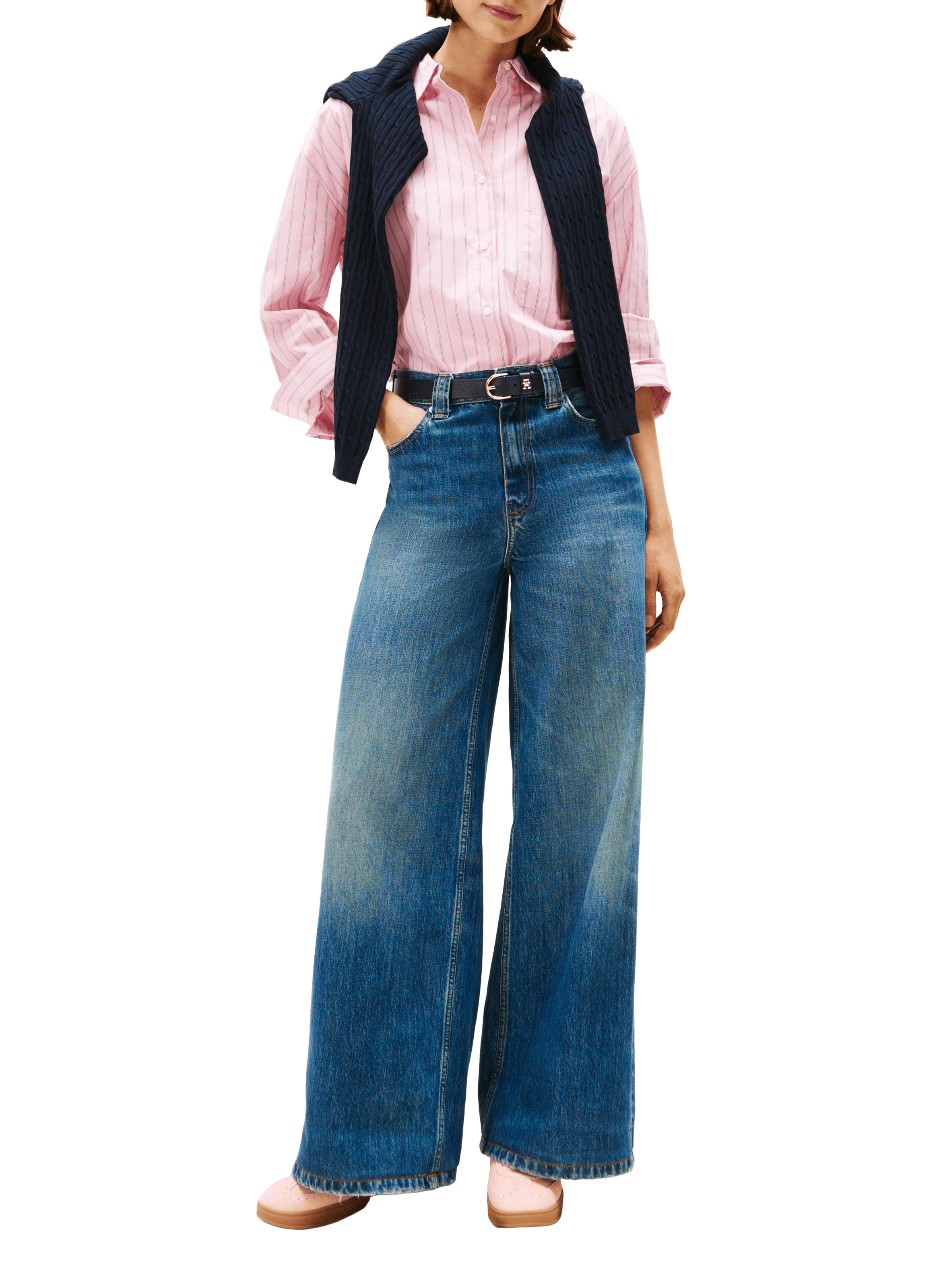 Baskets en cuir TOMMY HILFIGER Rose