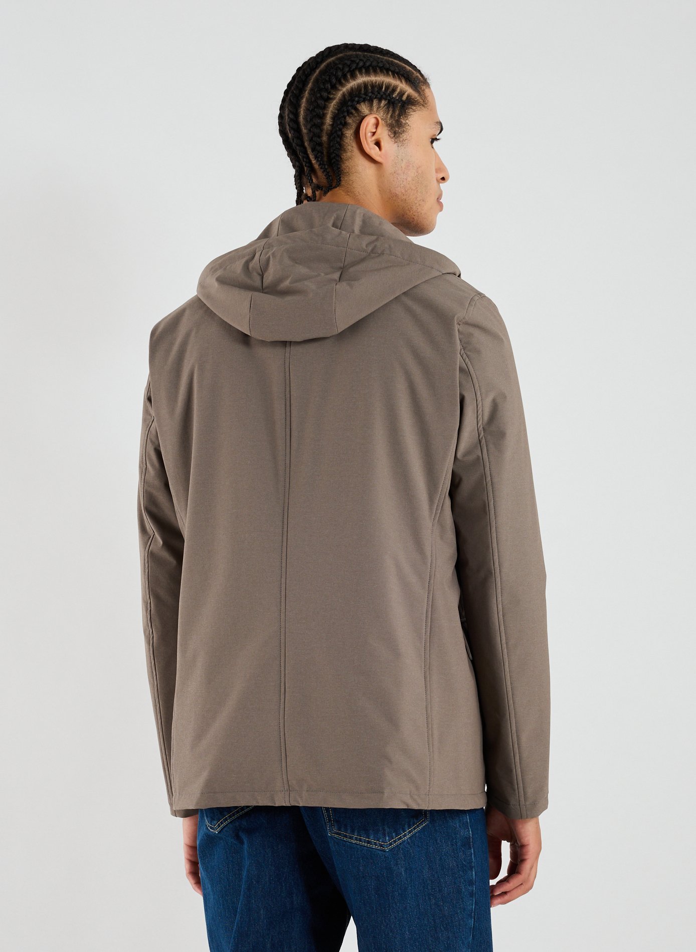 Hooded technical jacket HERNO Brown