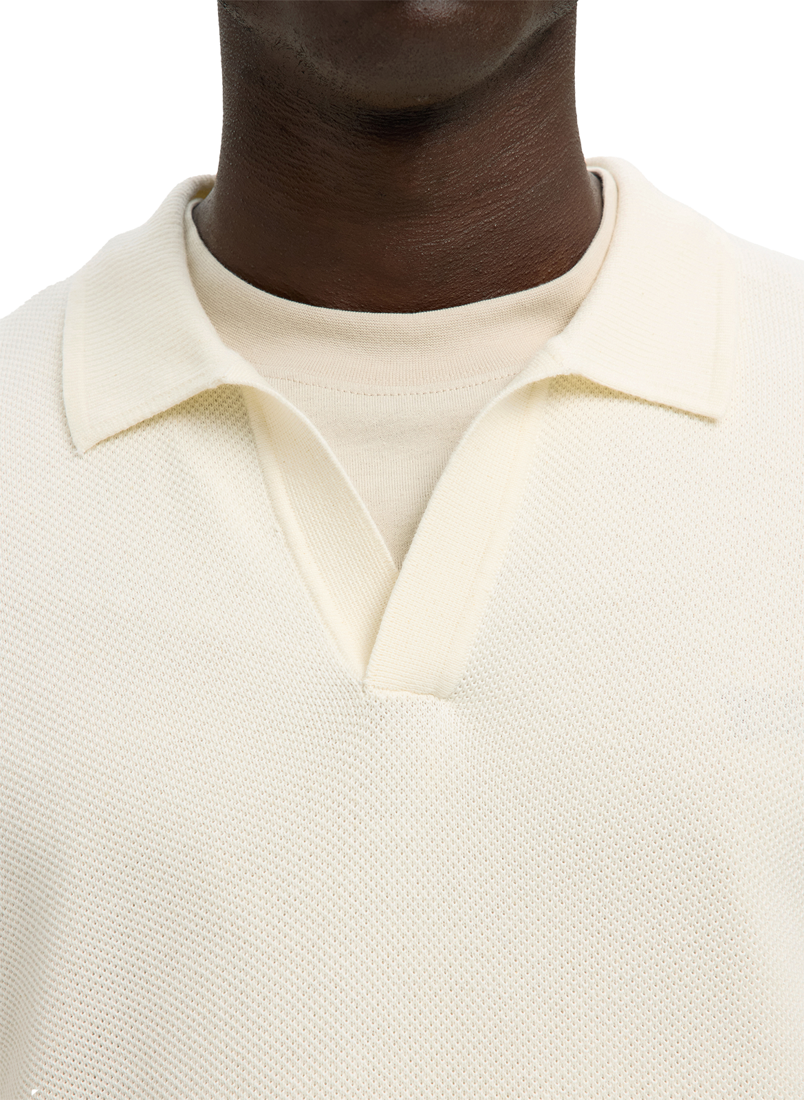Polo manches courtes en coton biologique SELECTED Beige