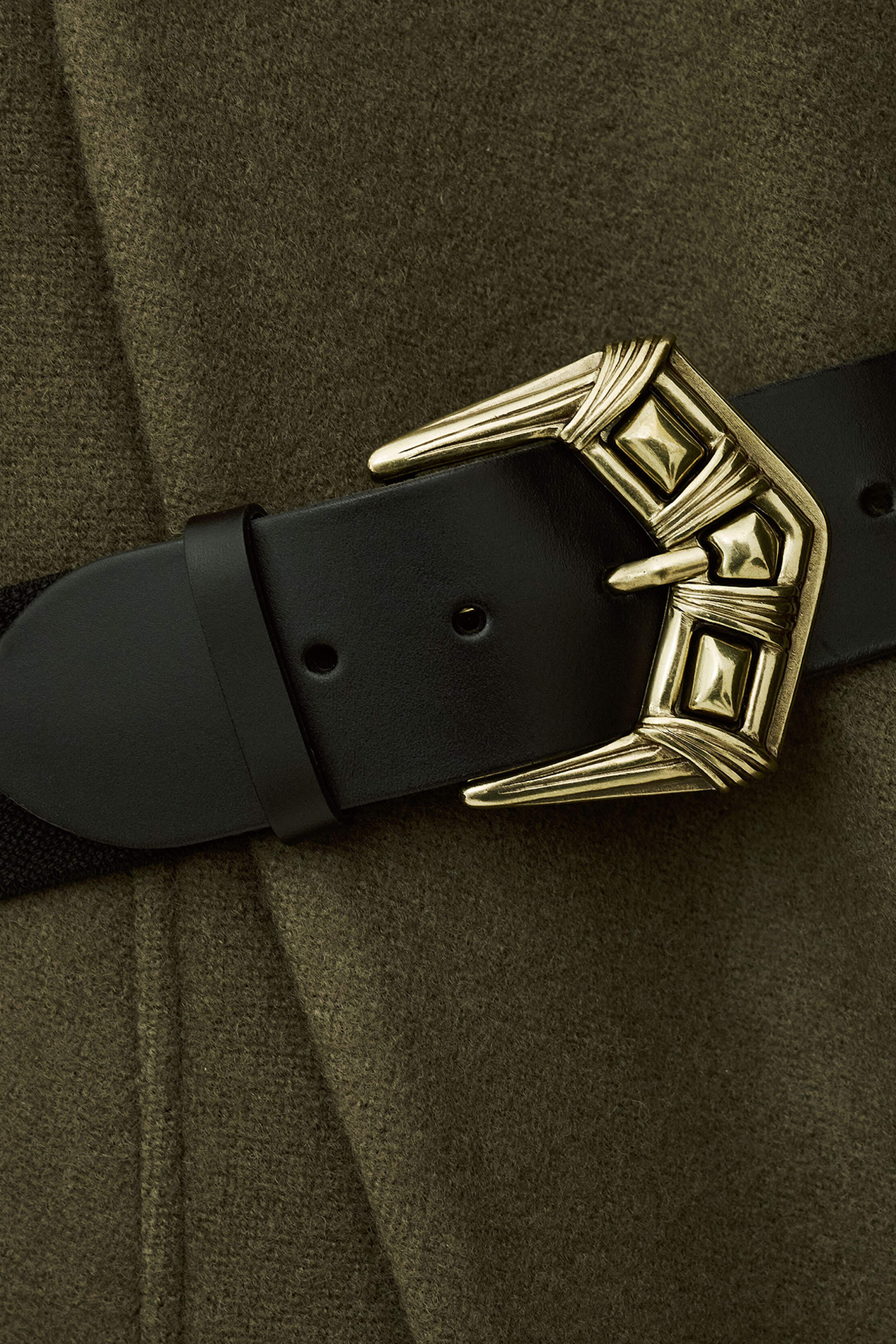 Manteau col châle en laine hini BA&SH Kaki