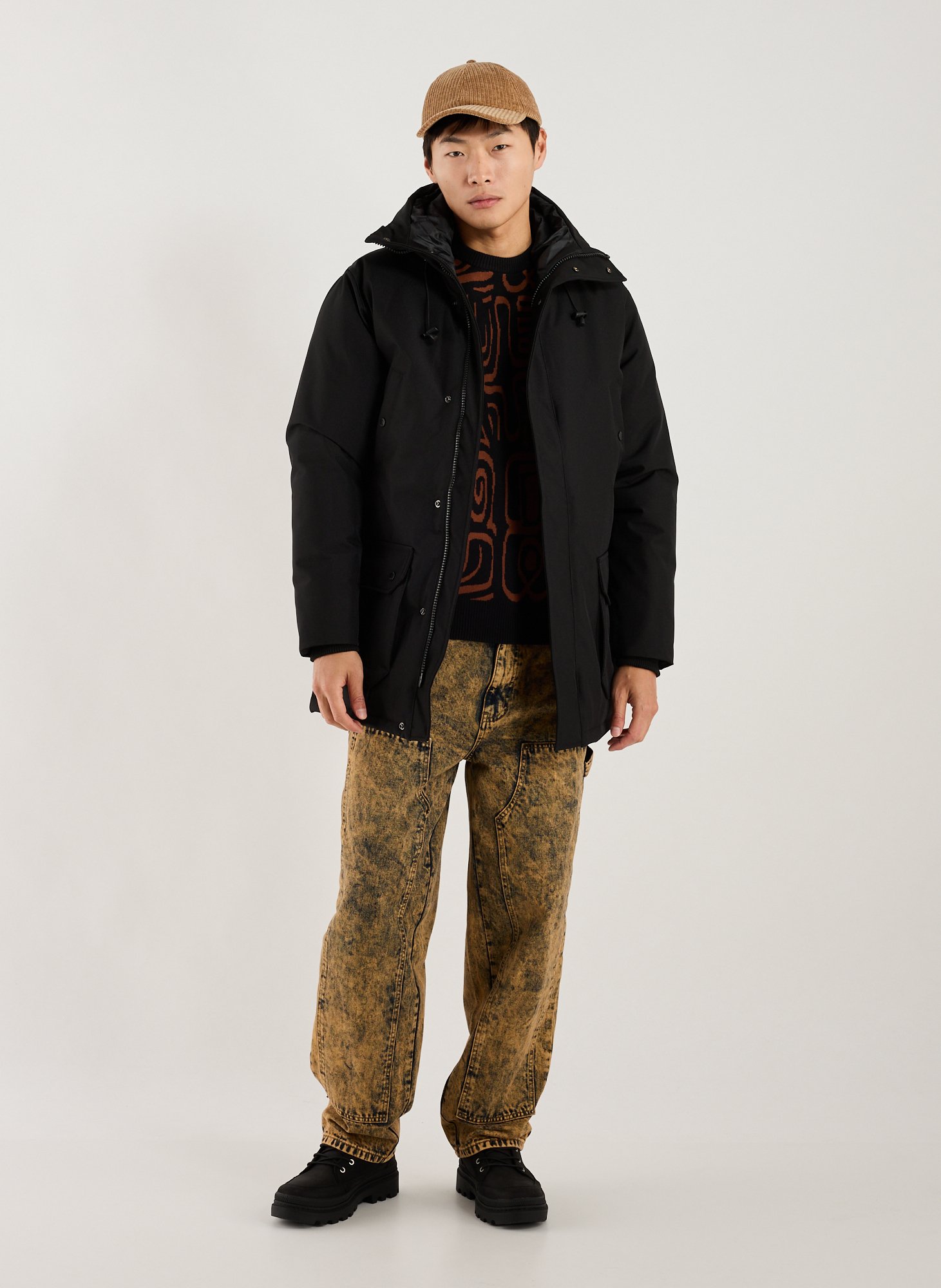 Parka matelassée mi-longue SCHOTT Noir