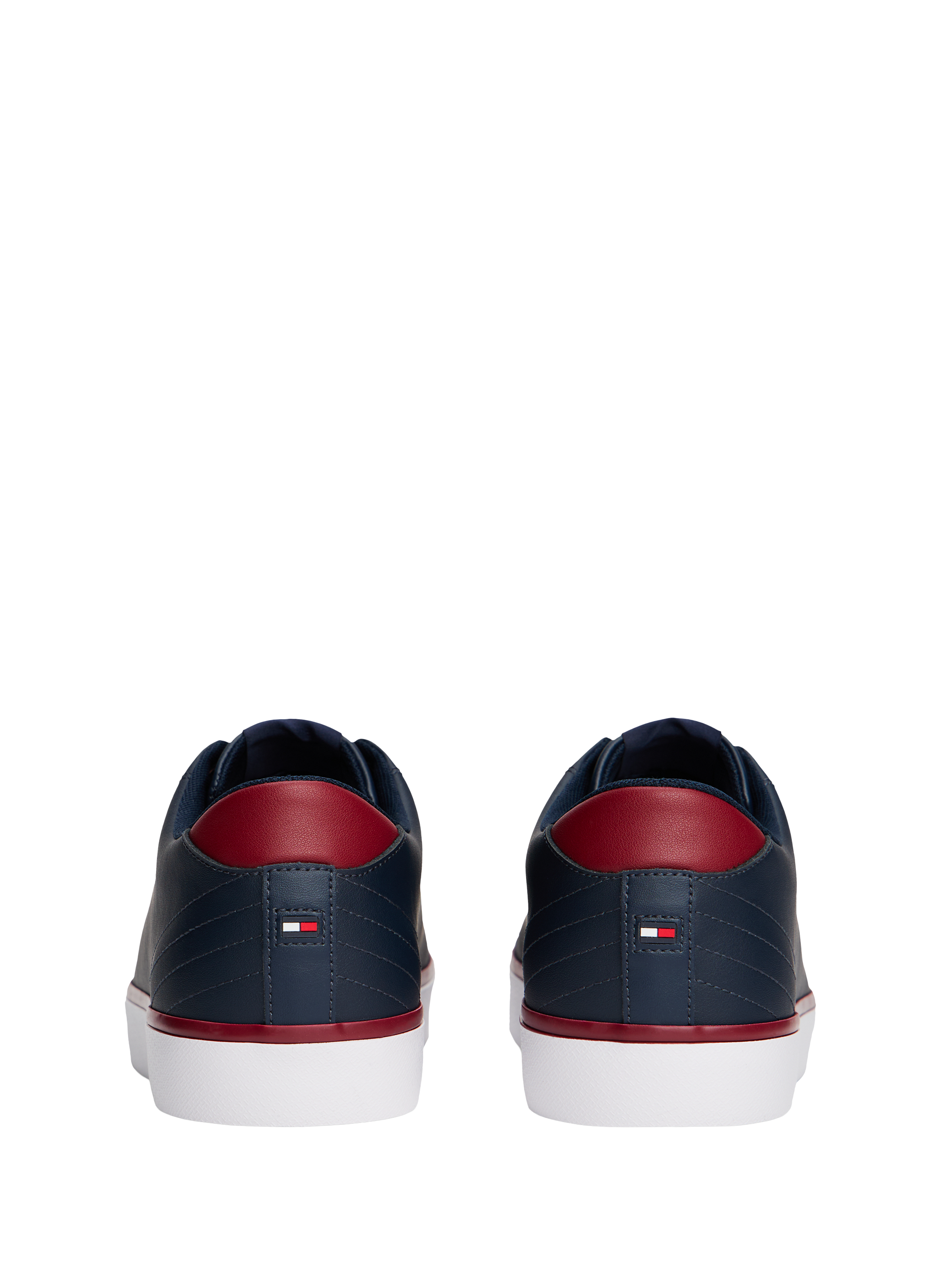 Mixed leather low-top sneakers TOMMY HILFIGER Blue