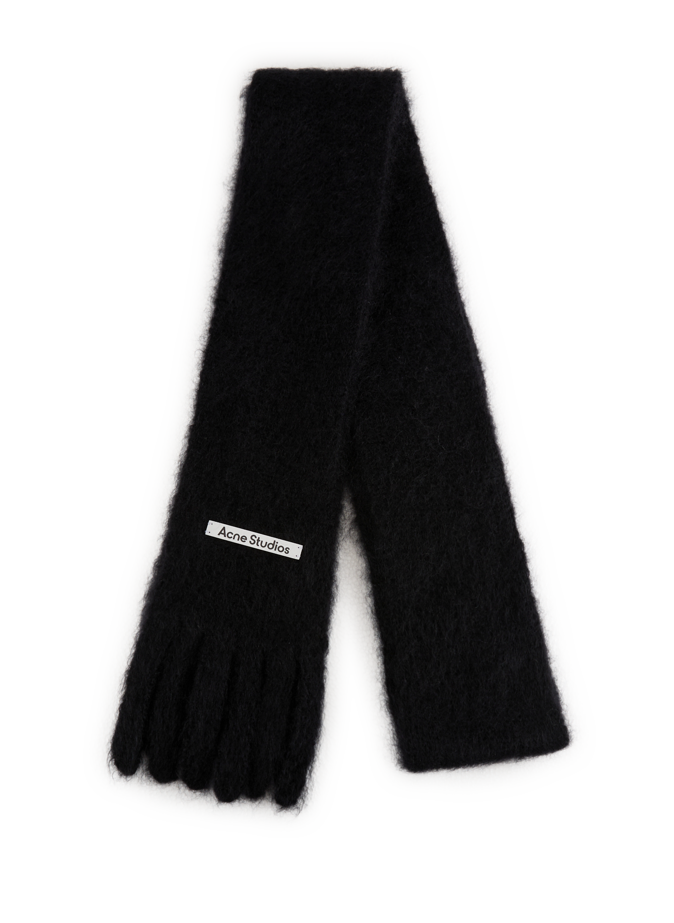 ACNE STUDIOS Wool fringed scarf  Black