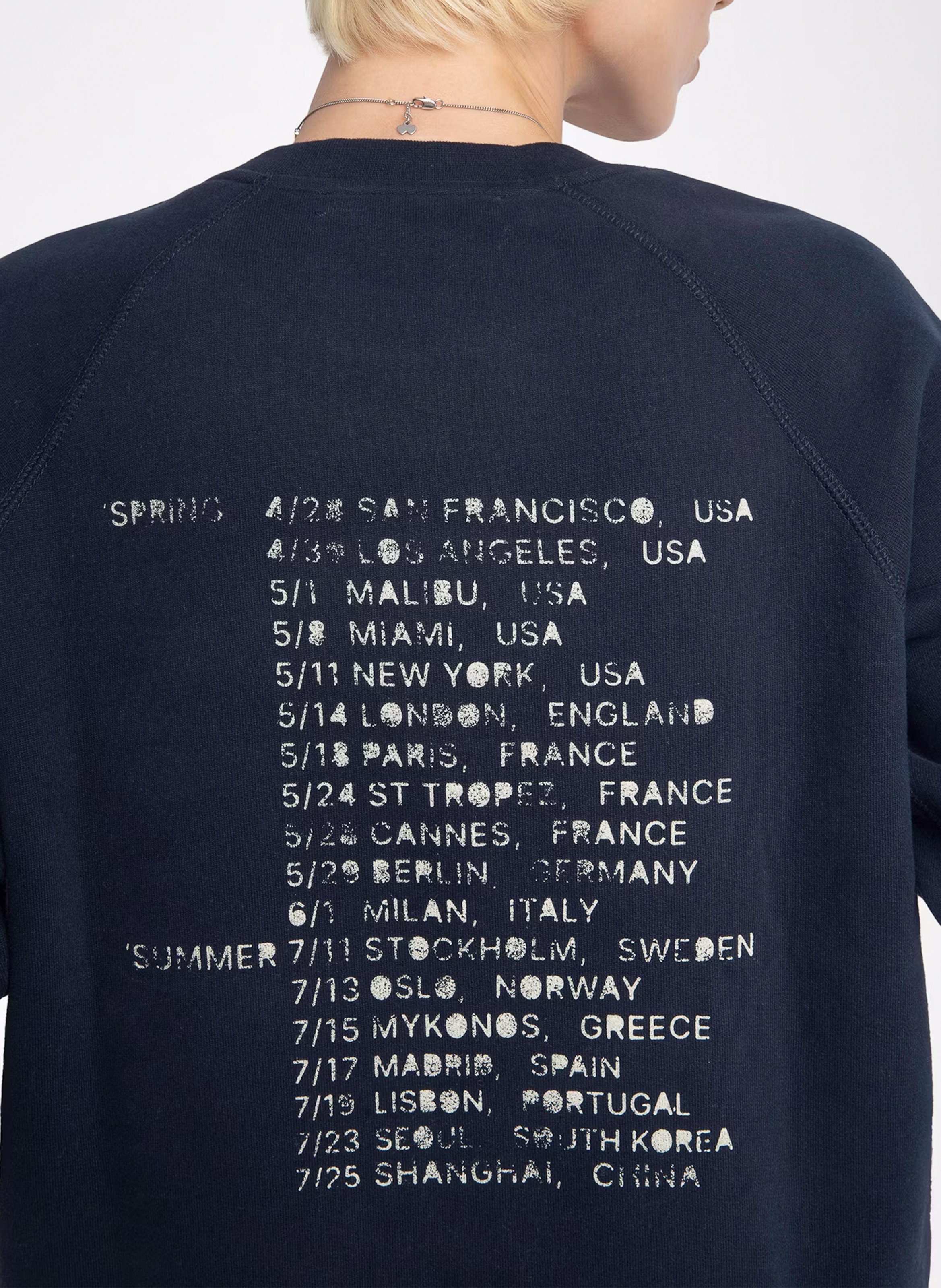 Sweat droit col rond en coton mélangé upper ZADIG&VOLTAIRE Bleu