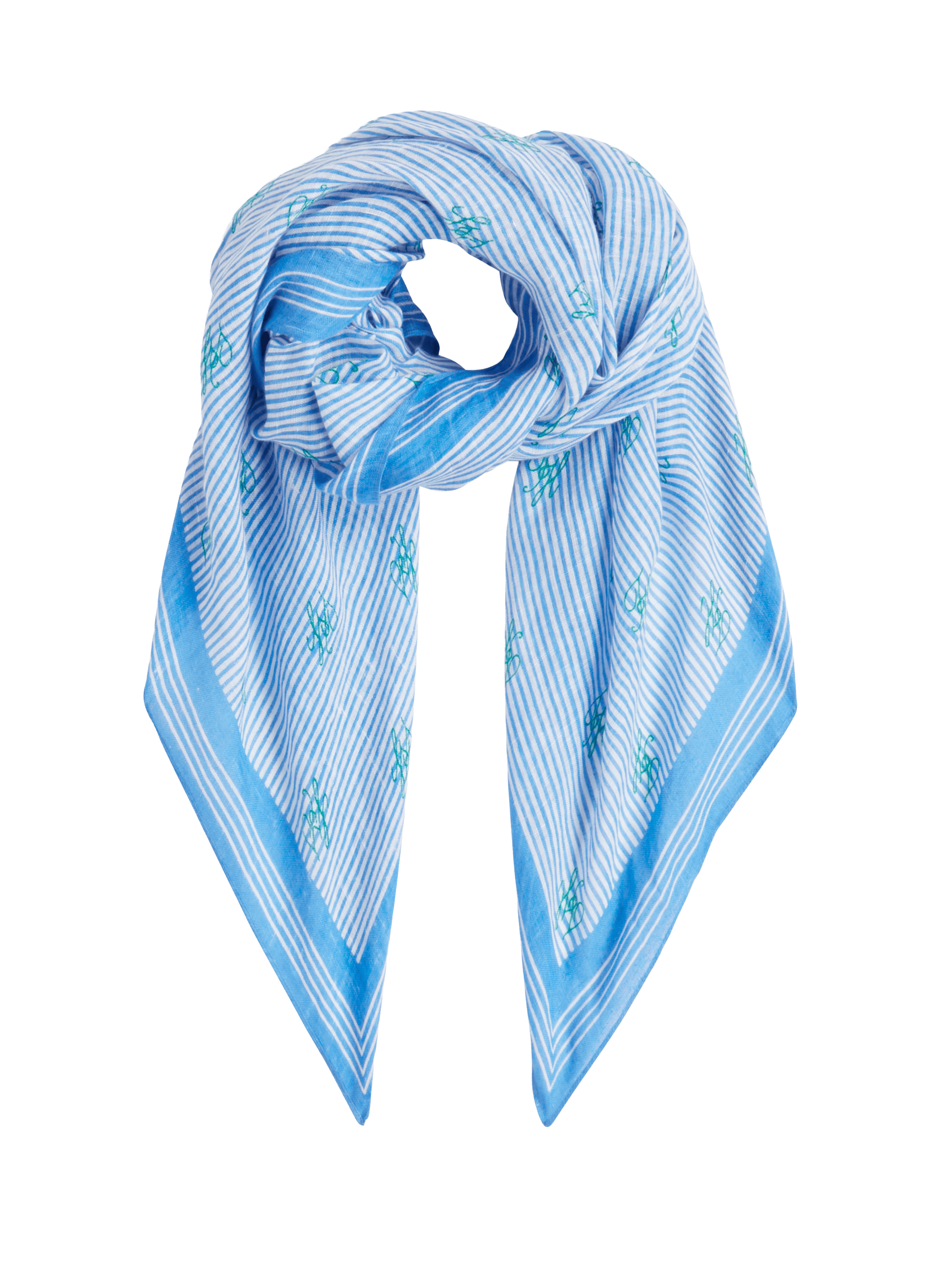 Embroidered linen scarf TOMMY HILFIGER Blue