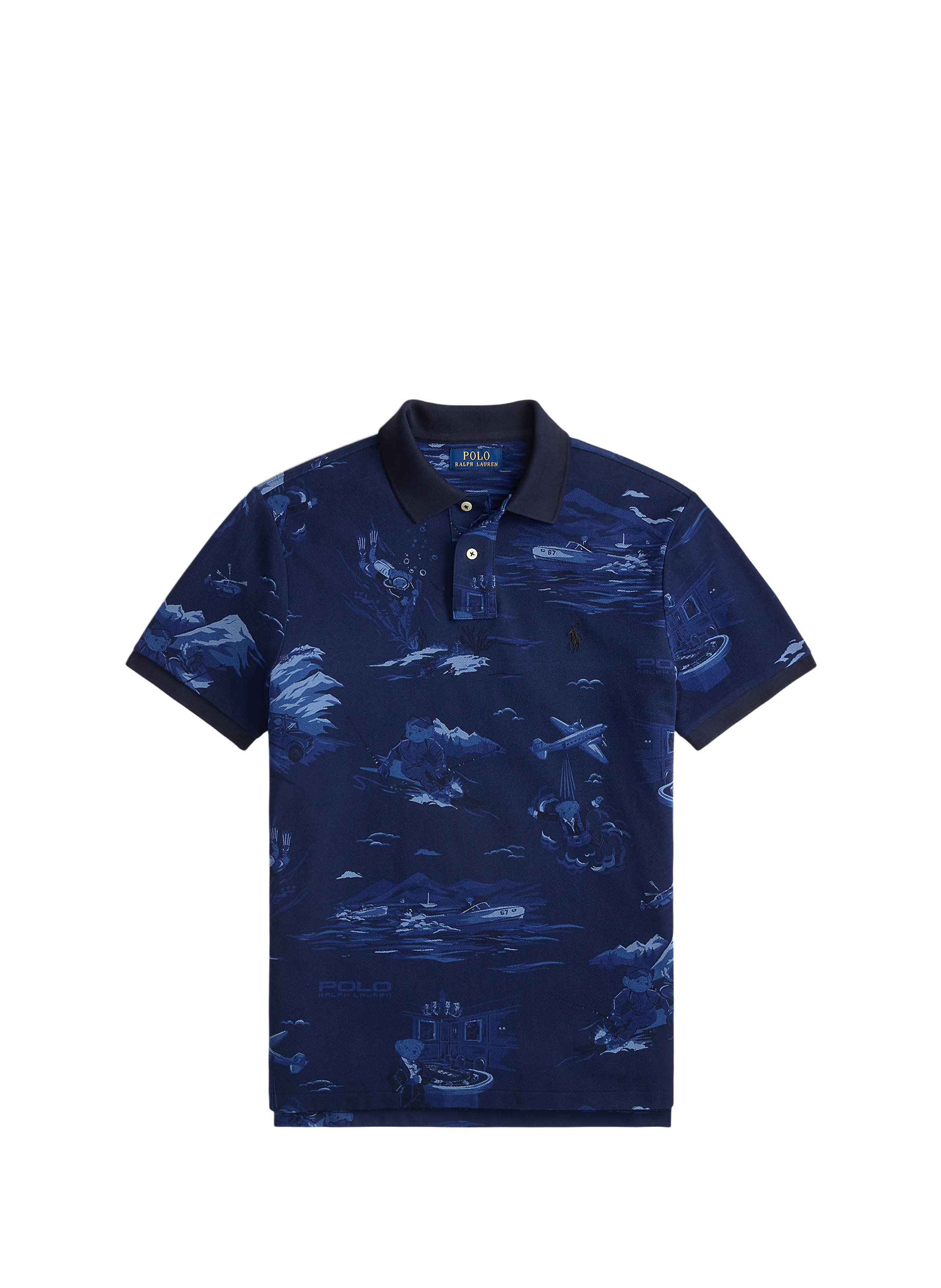 Polo imprimé en coton POLO RALPH LAUREN Bleu