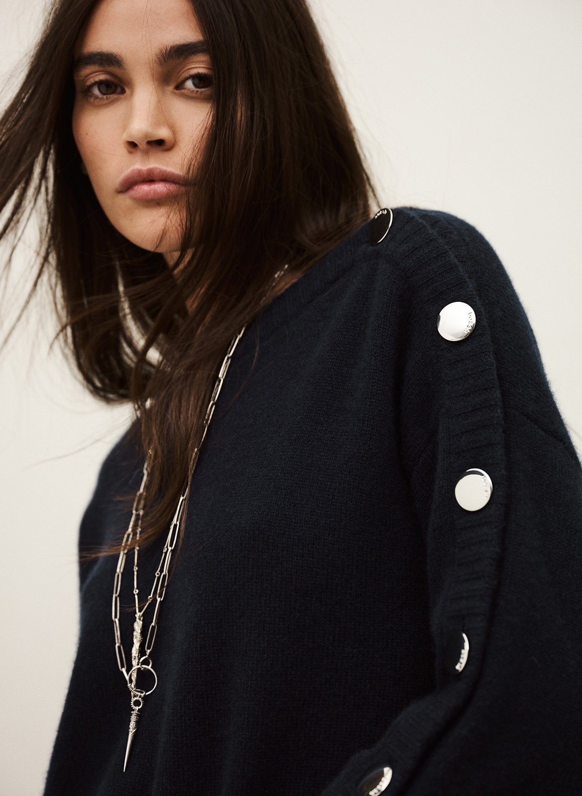 Pull droit col rond en cachemire classy BA&SH Bleu