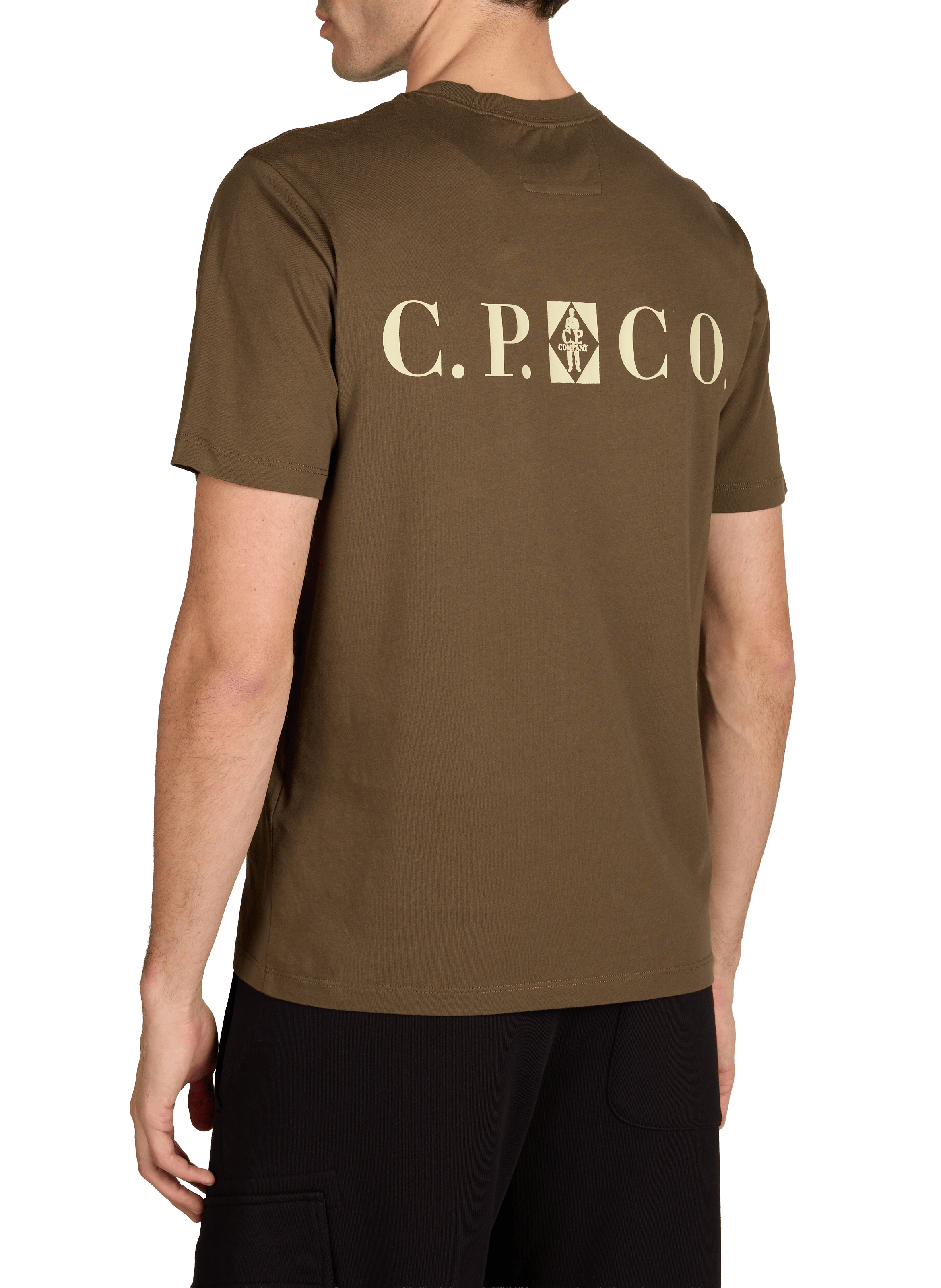 T-shirt à logo en coton CP COMPANY Kaki