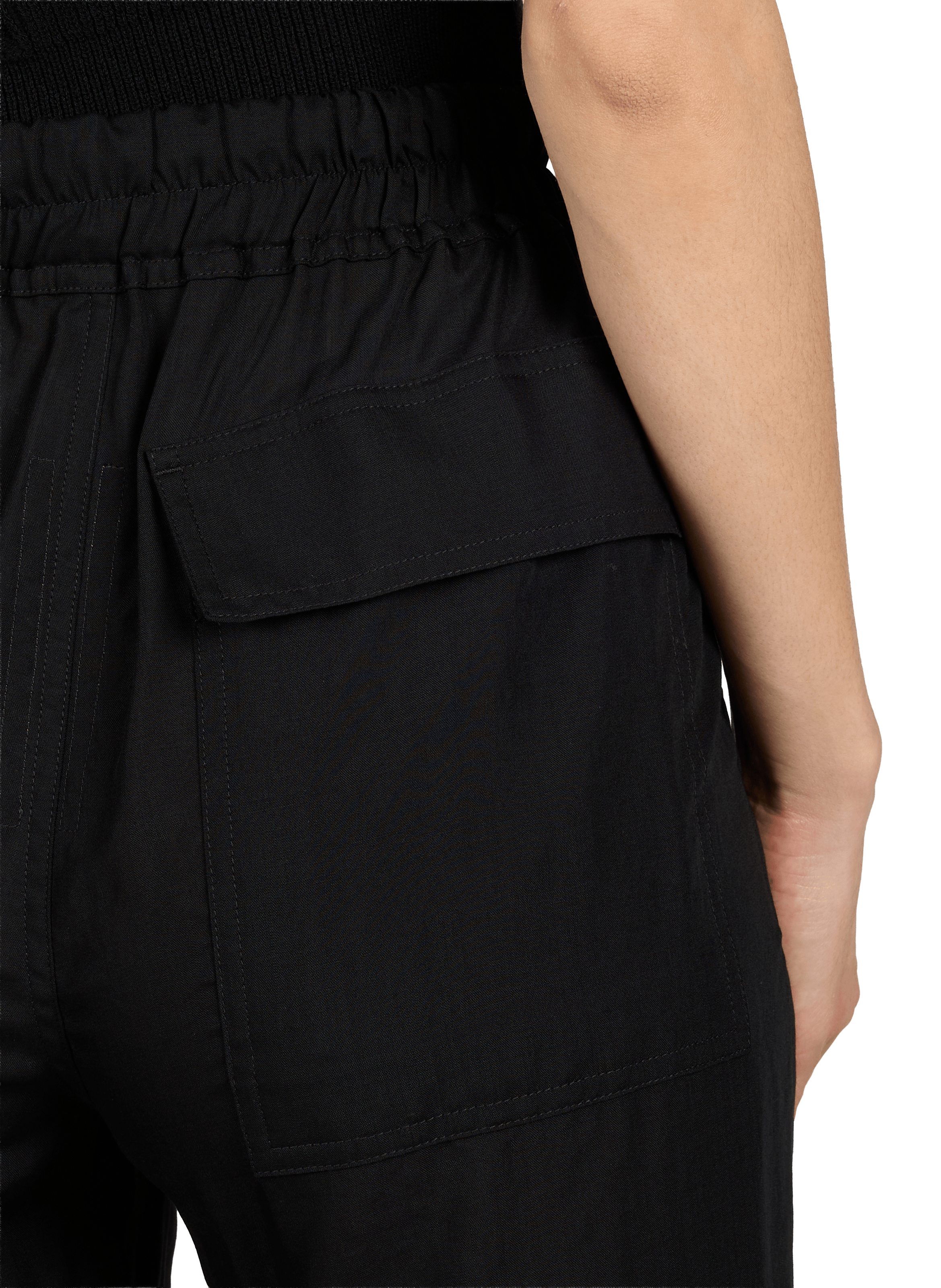 Flowy slightly sheer virgin wool pants RICK OWENS Black