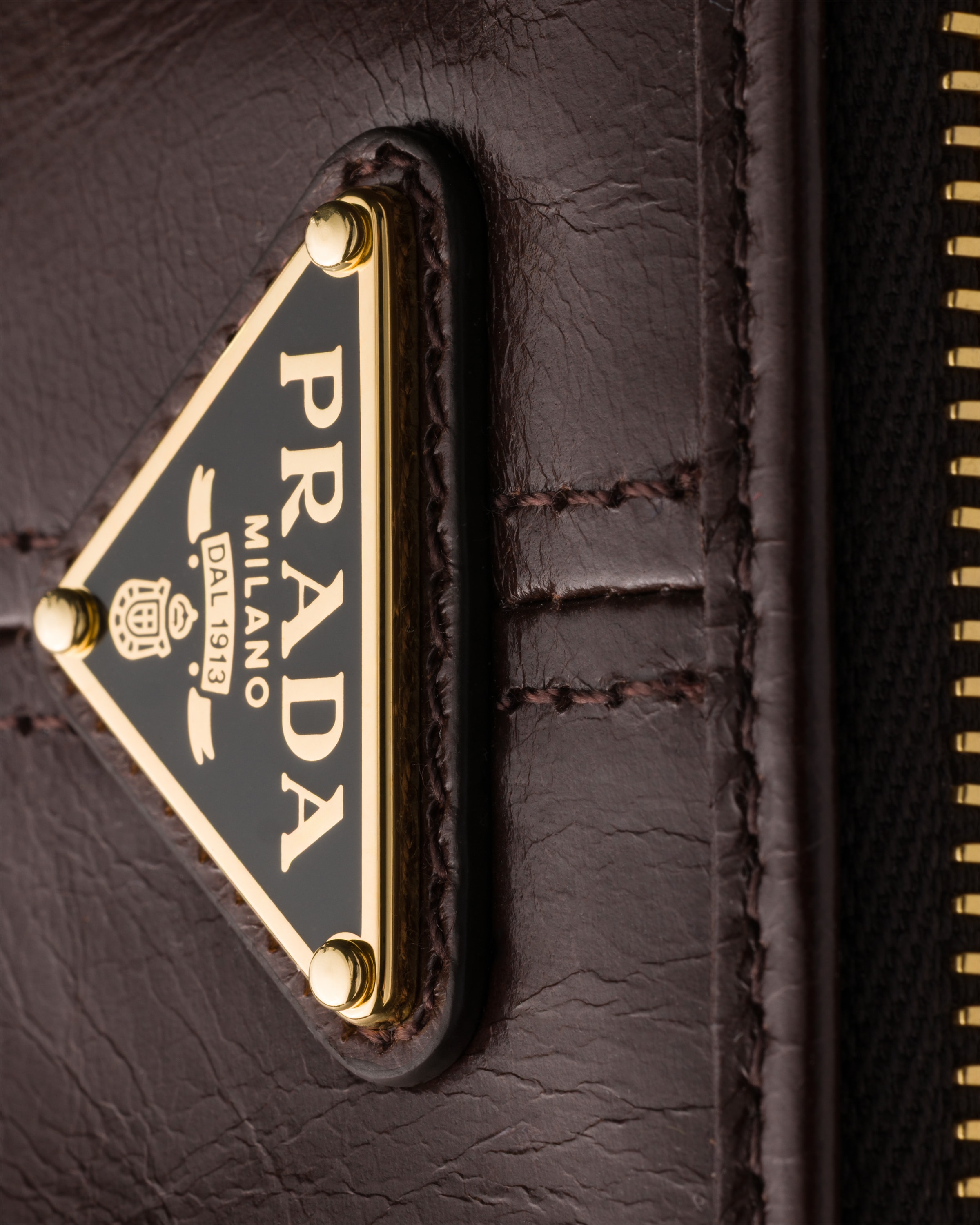 Pochette en cuir PRADA Marron