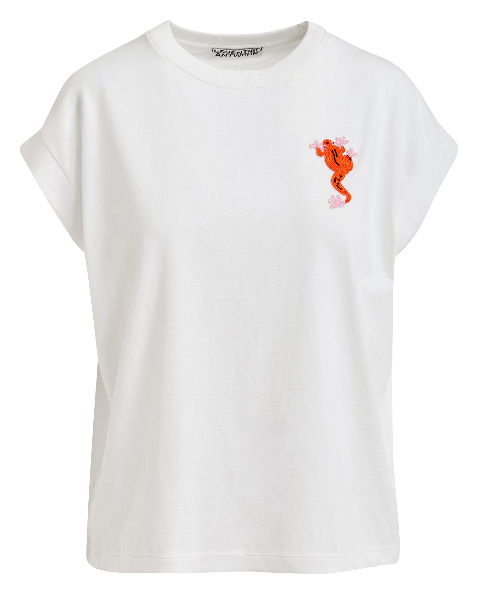 Tee-shirt droit à grenouille perlée Jungala ESSENTIEL ANTWERP Blanc