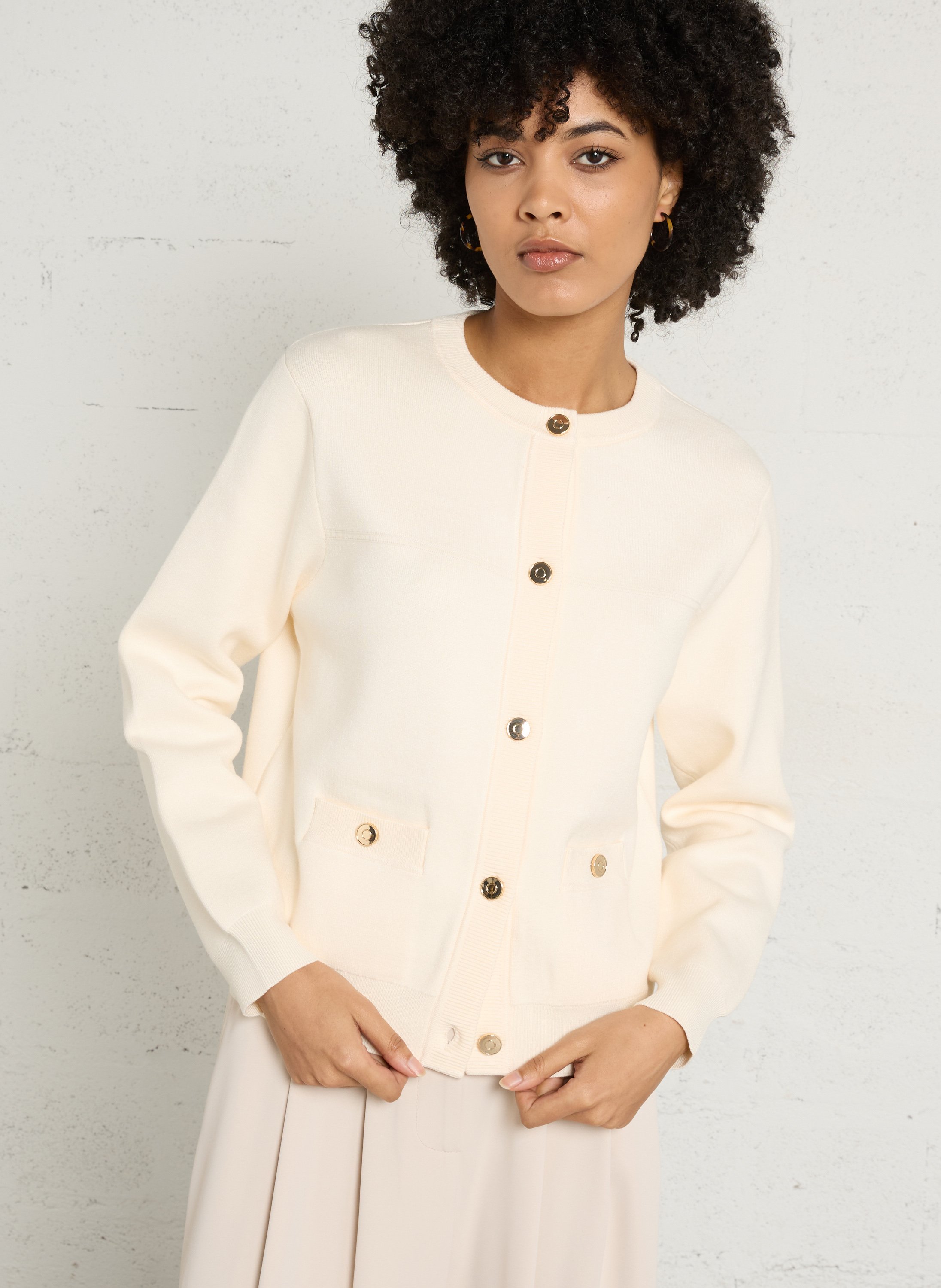 Gilet col rond Peterson MAISON 123 Blanc