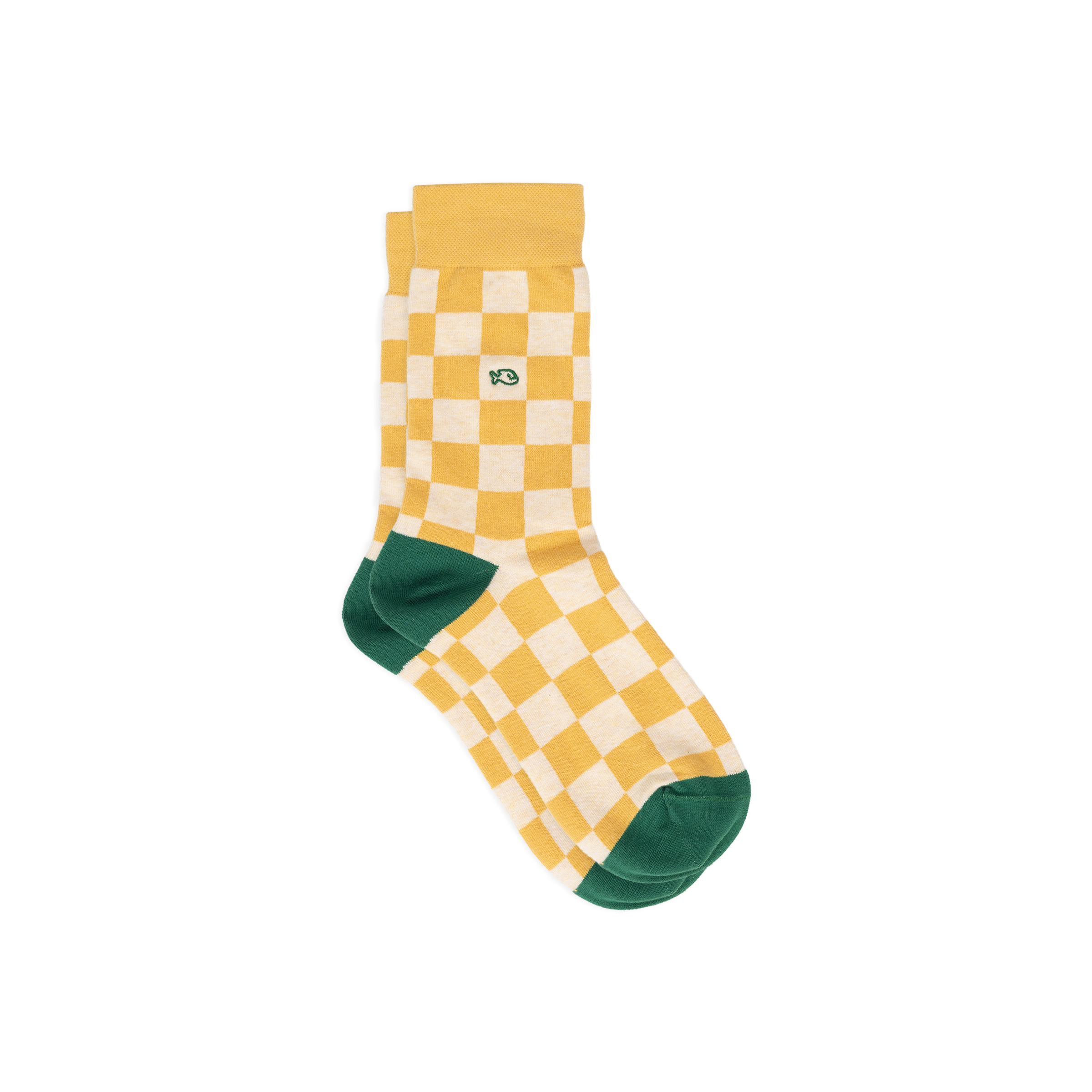 Chaussettes en coton peigné carreaux BILLYBELT Jaune