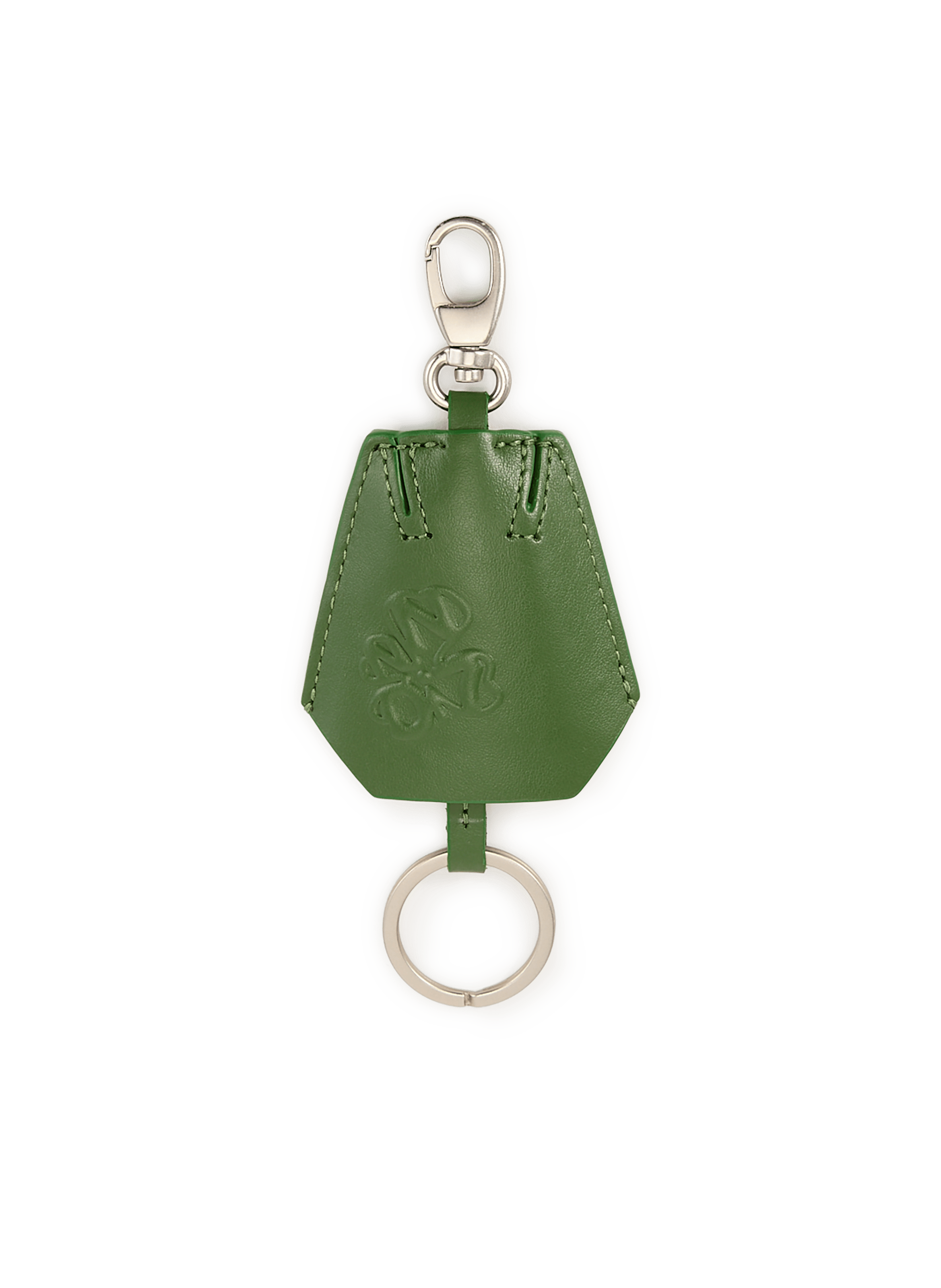 Leather carabiner keychain NN.07 Green