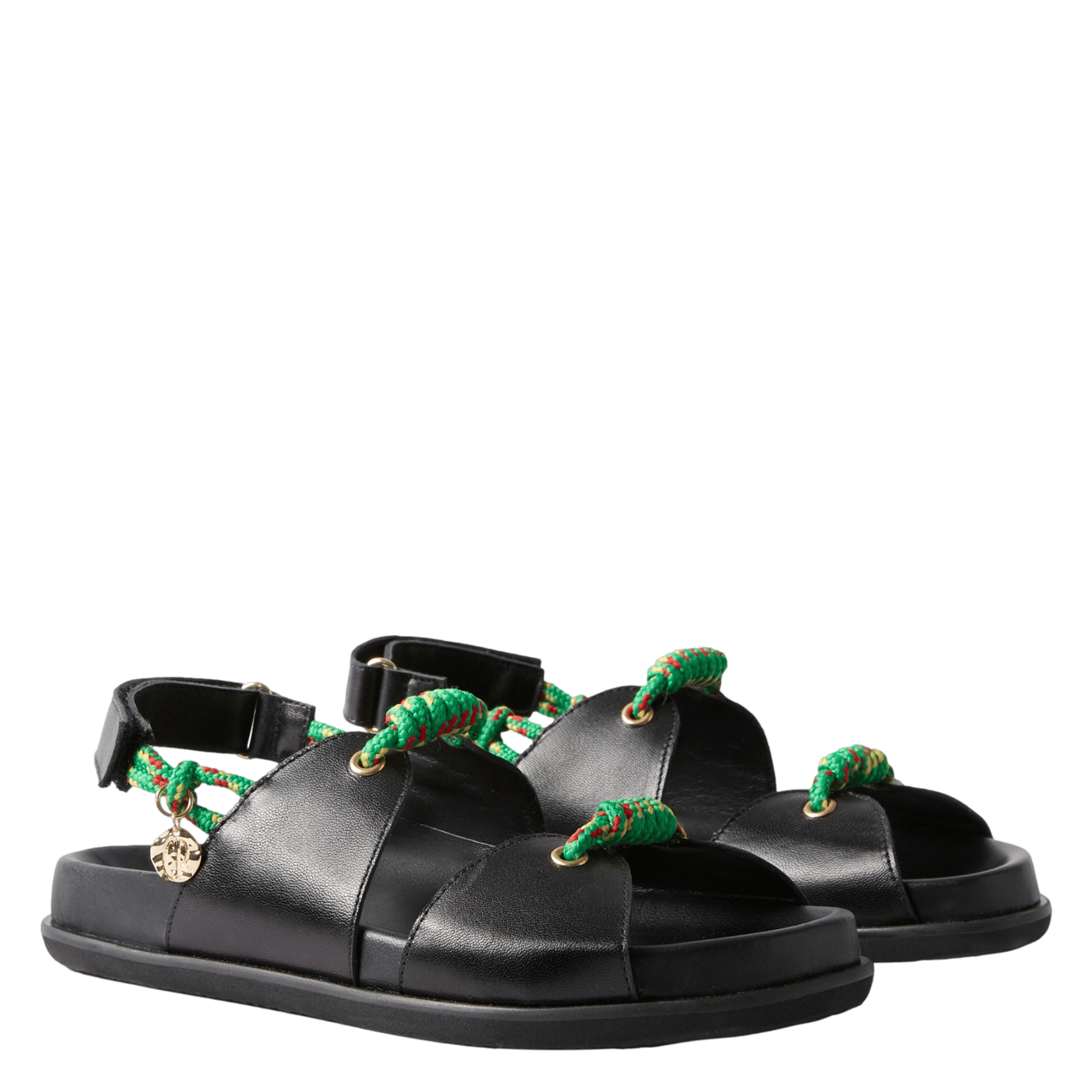 Sandales plates en cuir CLAUDIE PIERLOT Noir