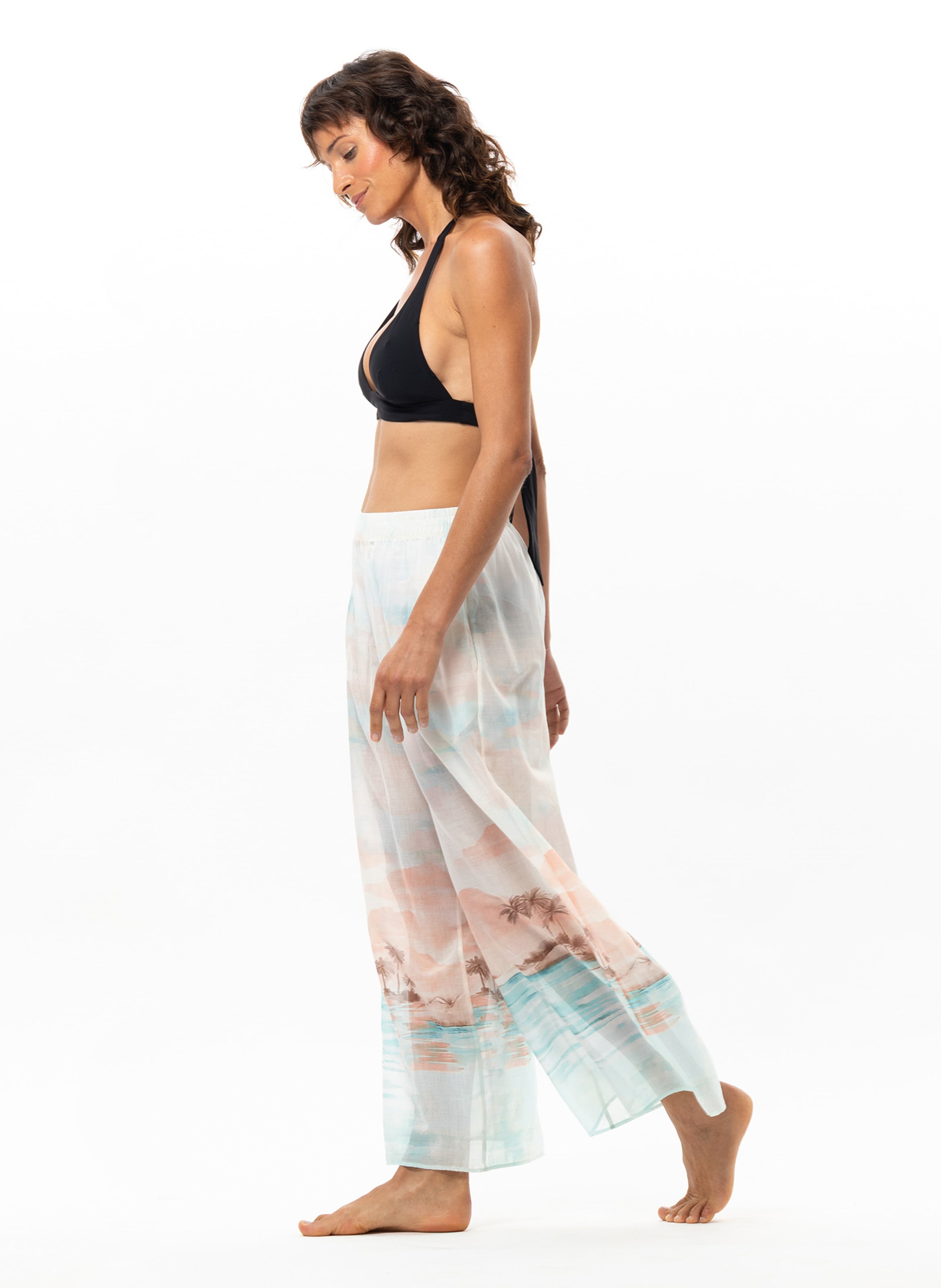 Pantalon en voile de coton sunset 280 LE CHAT Multicolore