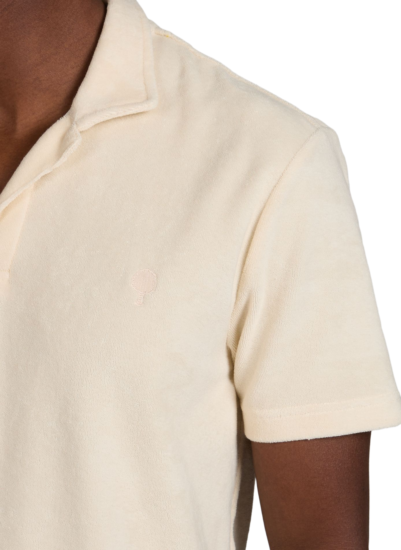 Short-sleeved polo in blended cotton FAGUO Beige