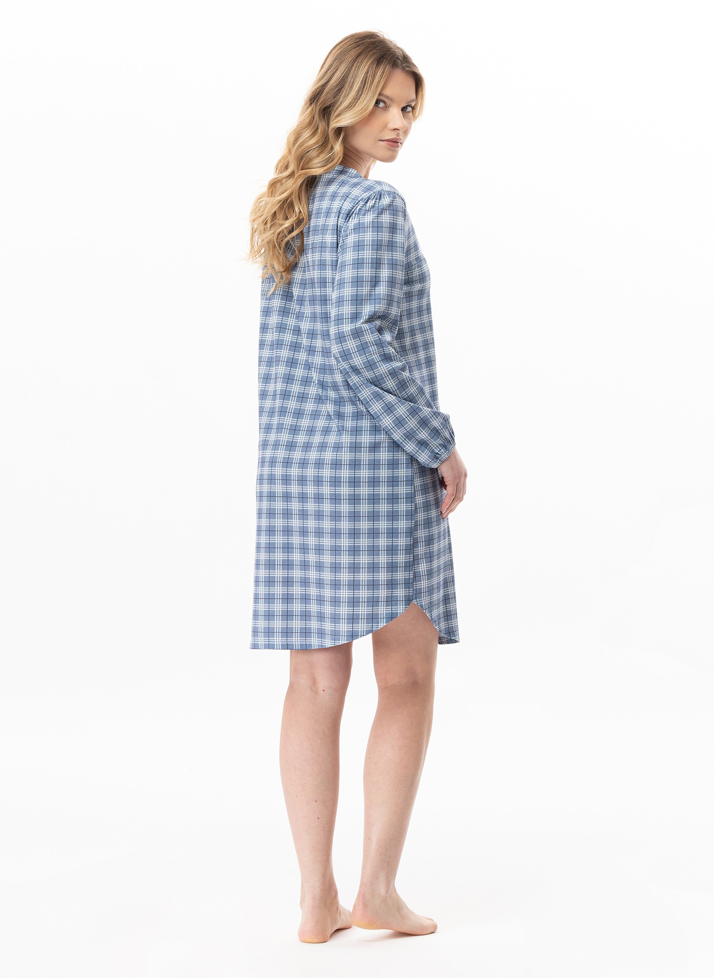 Chemise de nuit en coton modal club 101 LE CHAT Bleu