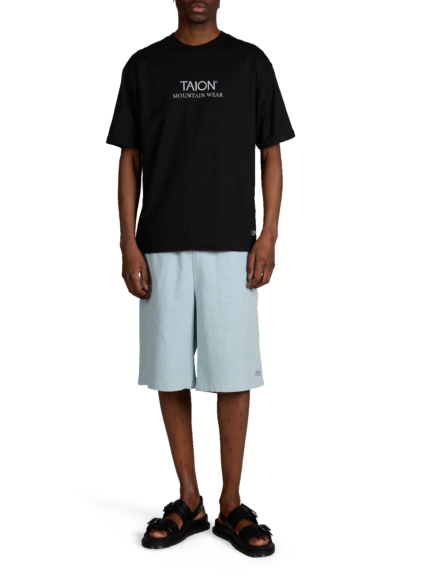 T-shirt with logo and adjustable hem in cotton TAION Black