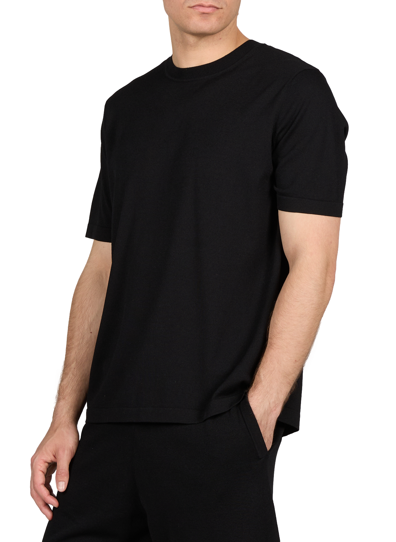 T-shirt Juste à col rond GERTRUDE ET GASTON Noir