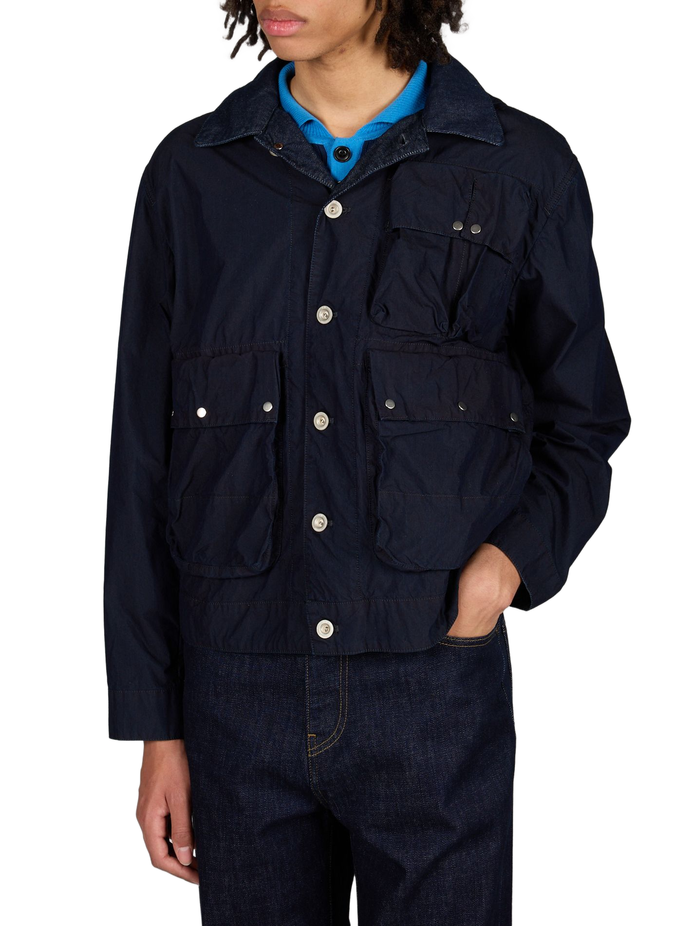Lightweight blended cotton jacket CP COMPANY Blue
