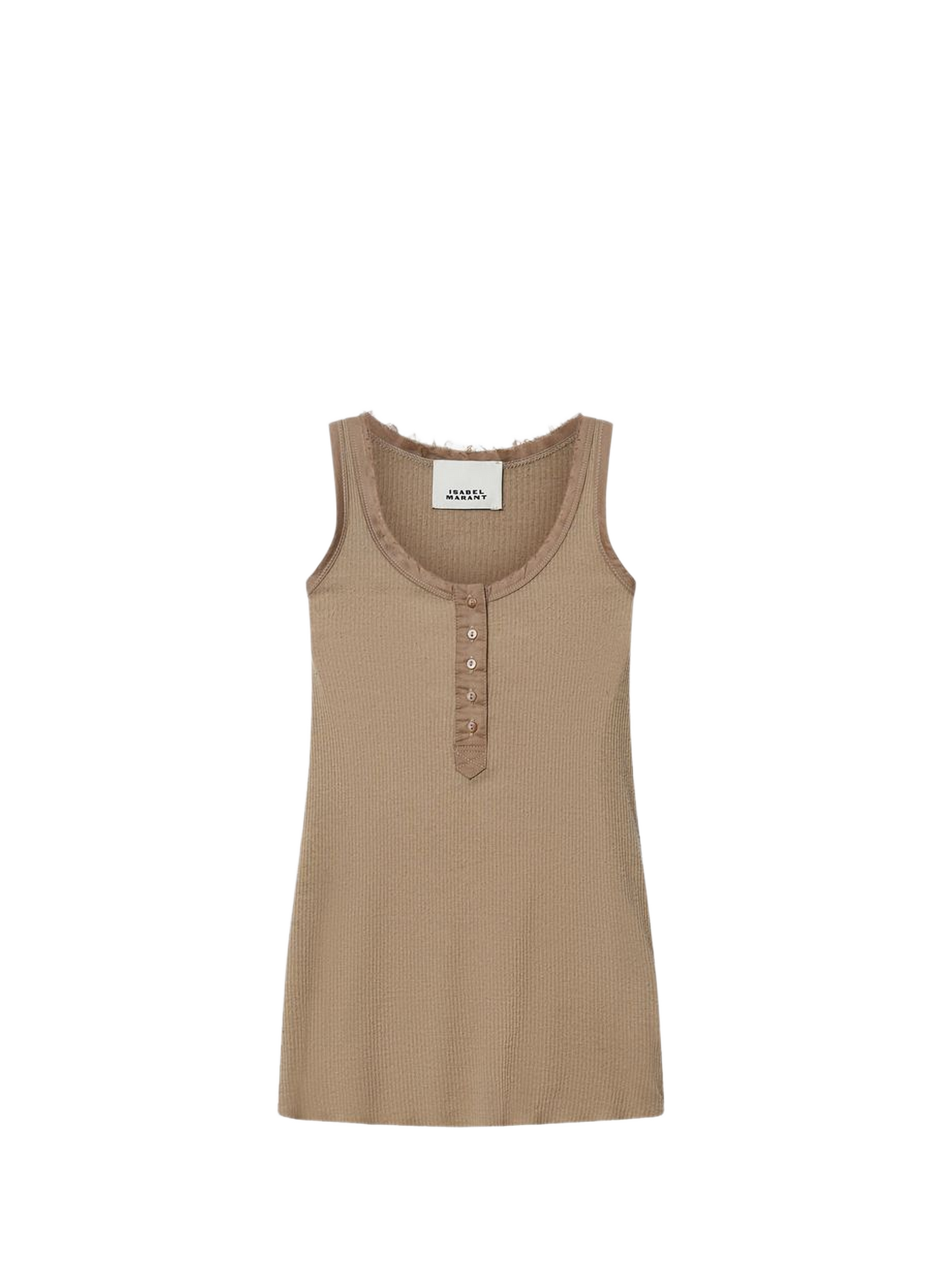 Ribbed silk jersey tank top ISABEL MARANT Brown