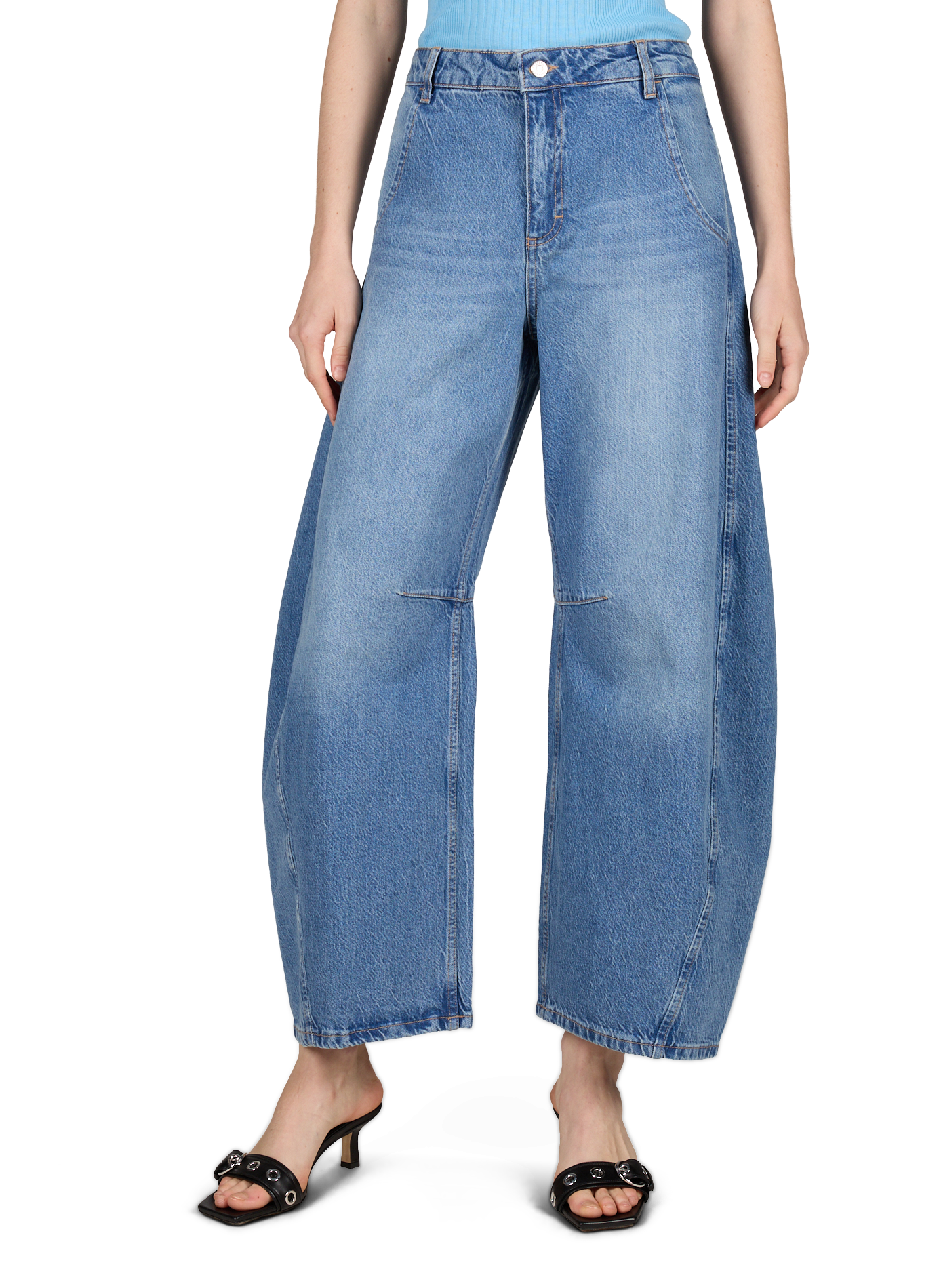 Jean boule en coton TOPSHOP Bleu