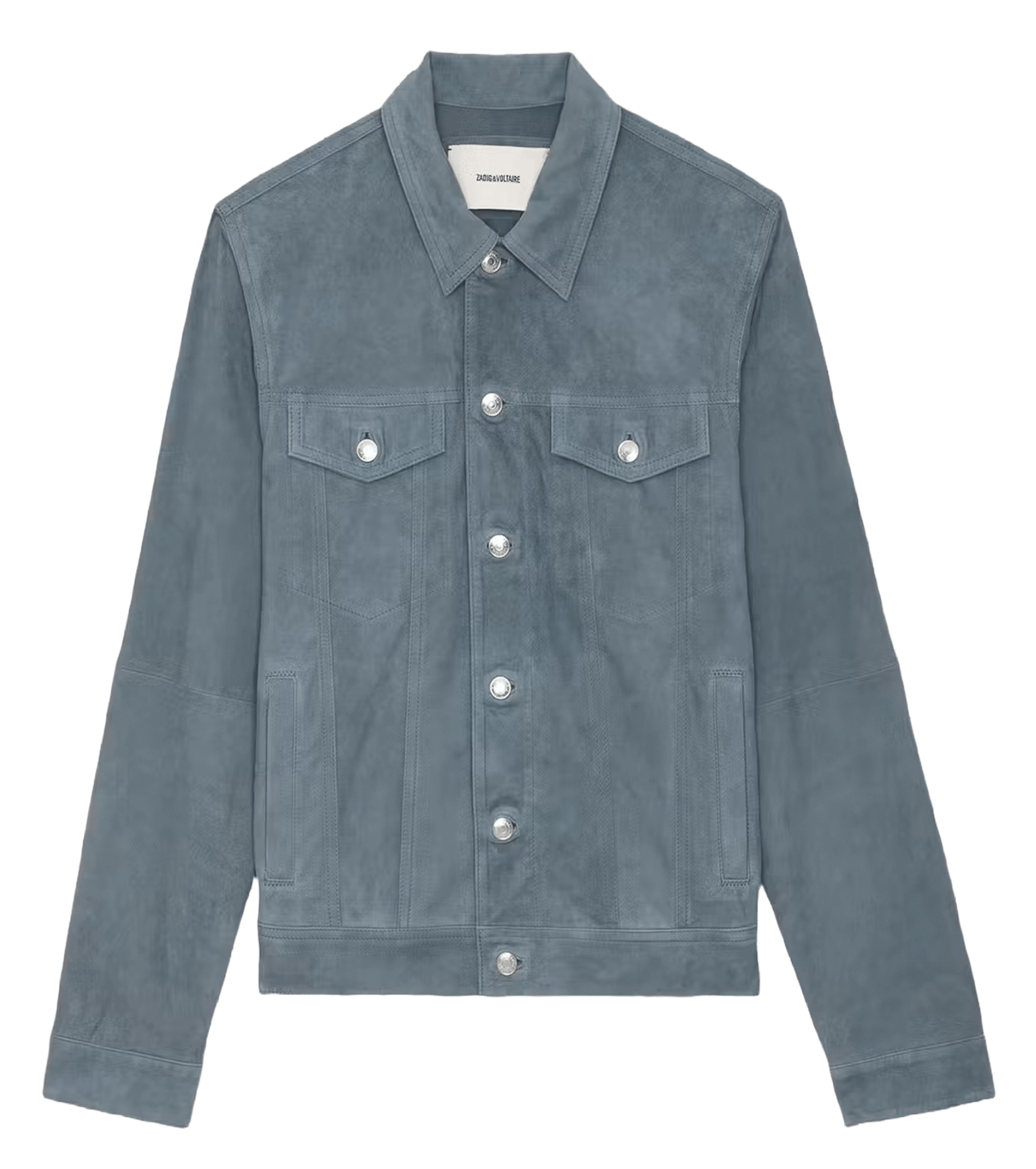 Veste col classique en cuir base ZADIG&VOLTAIRE Bleu