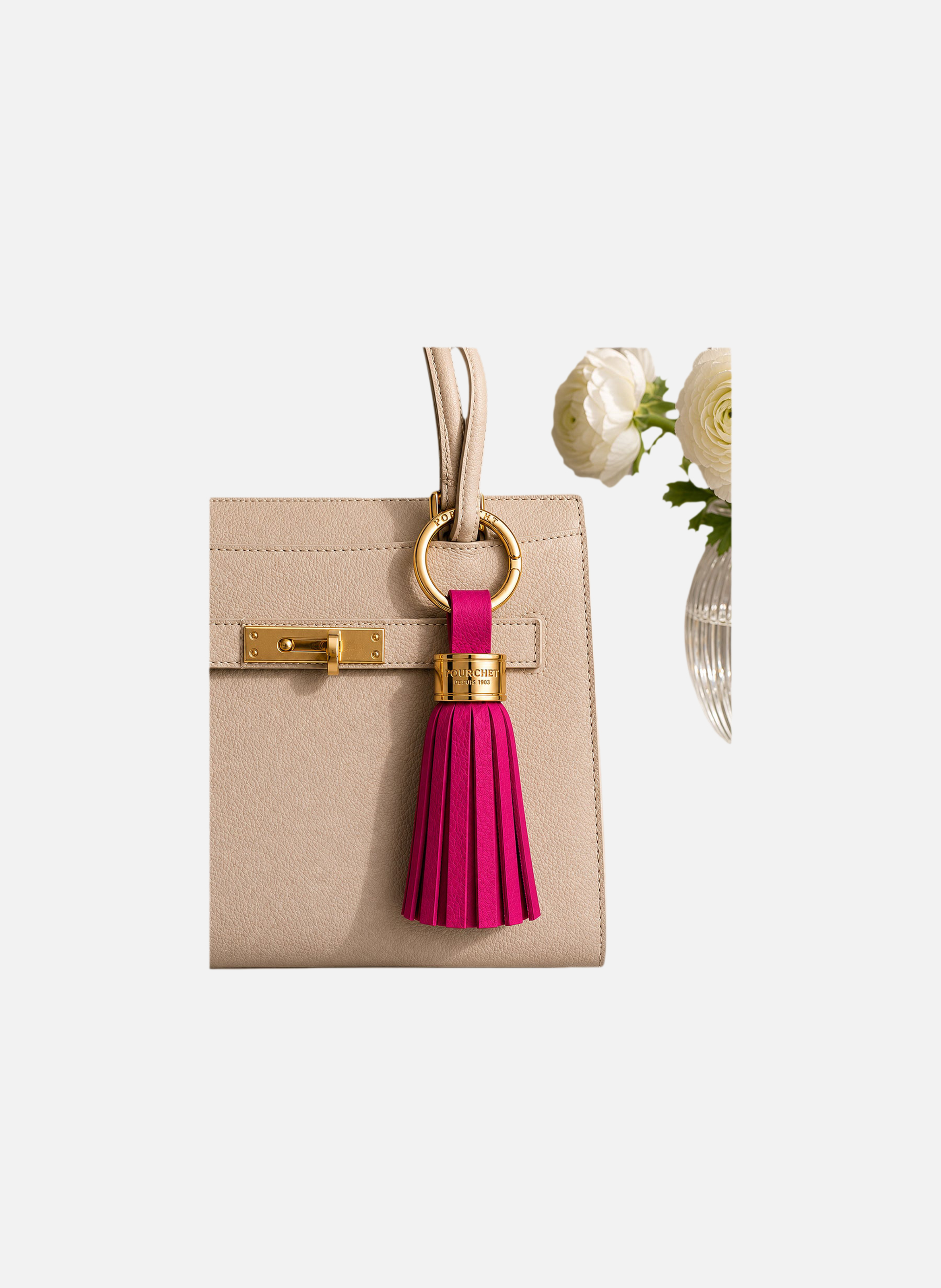 Accessoires | porte-clés en métal et cuir POURCHET Rose