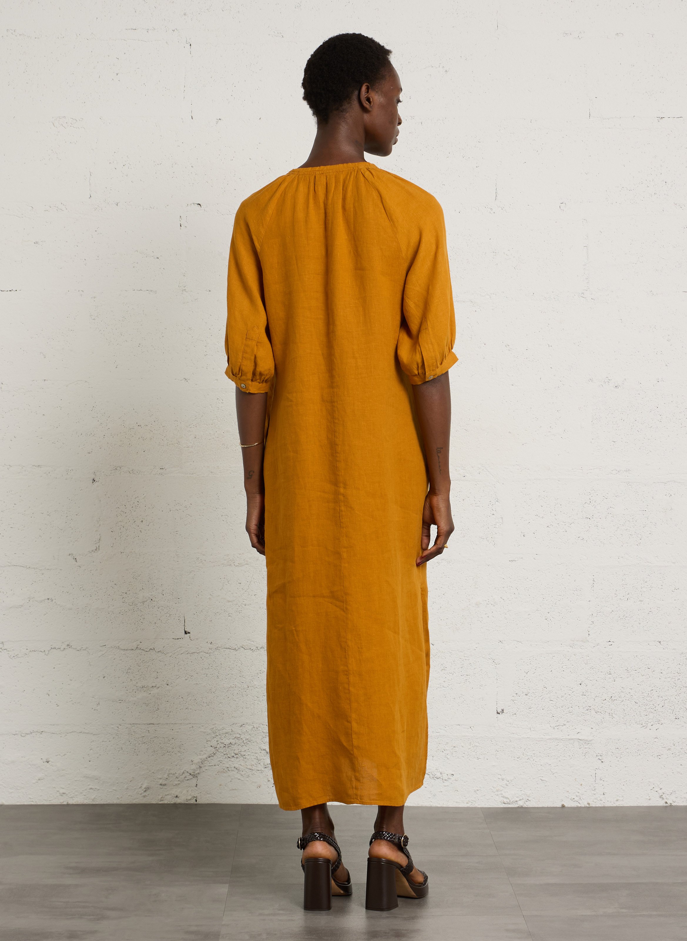 Robe longue en lin blinny bis MAISON 123 Doré