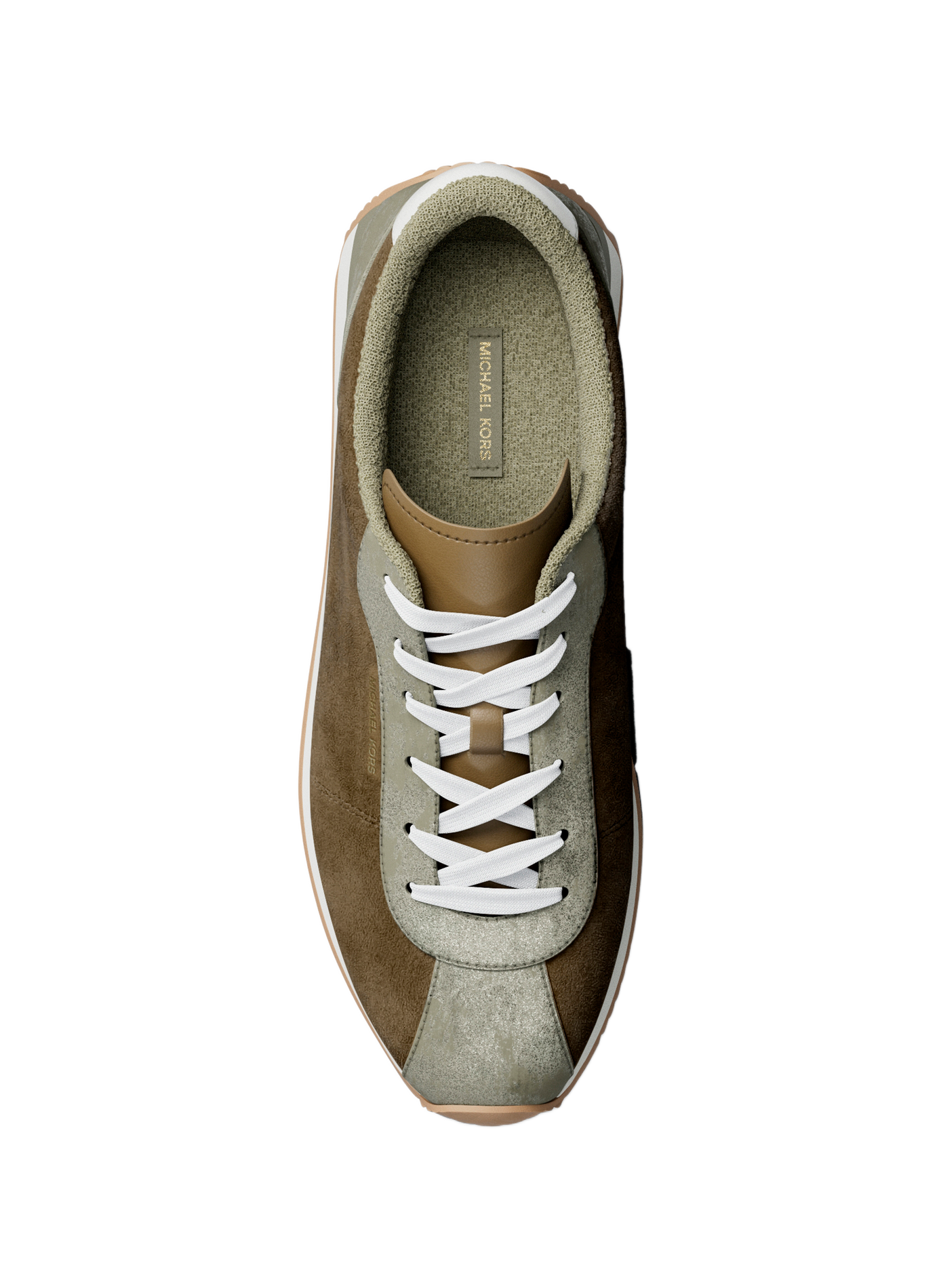 Sneakers zigrinate in pelle scamosciata Rhodes MICHAEL KORS Marrone
