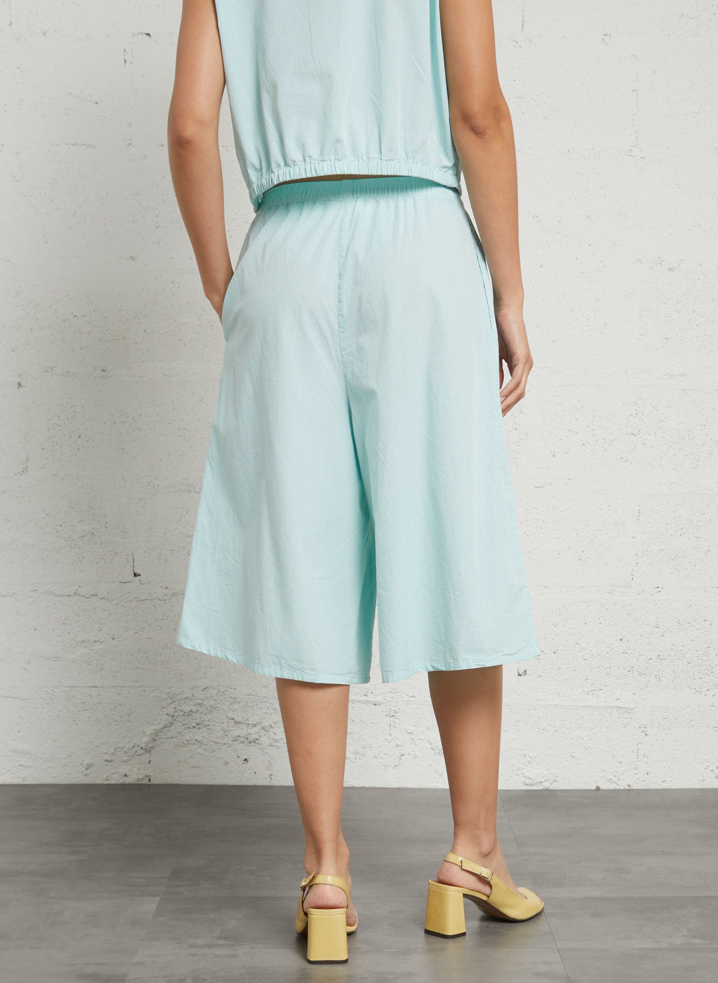 Bermuda large uni en coton vigy AMERICAN VINTAGE Bleu