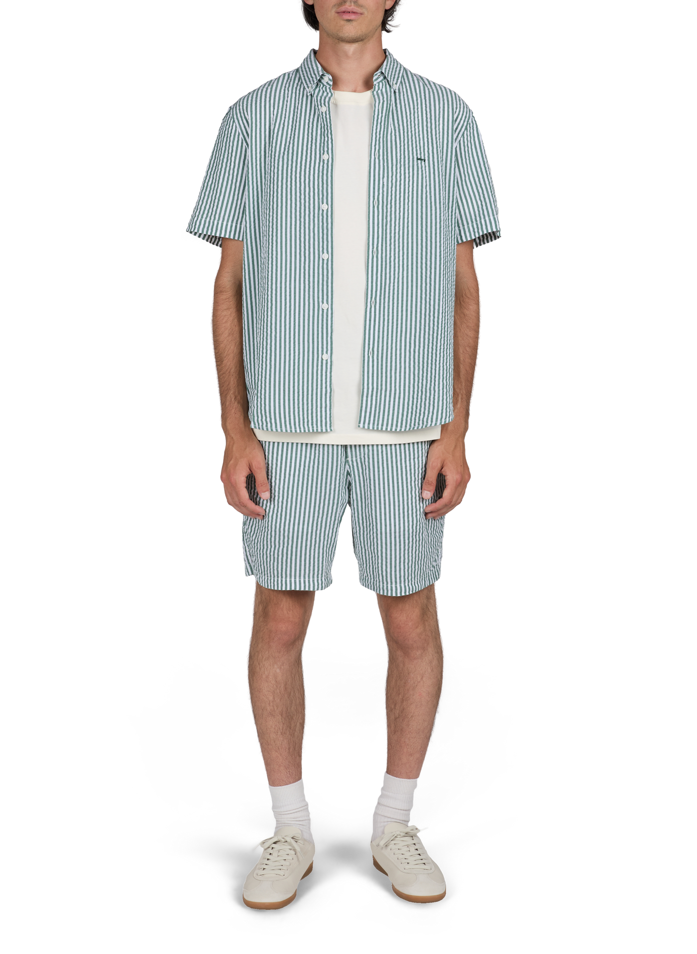 Camisa texturizada a rayas de algodón LEVI'S Verde