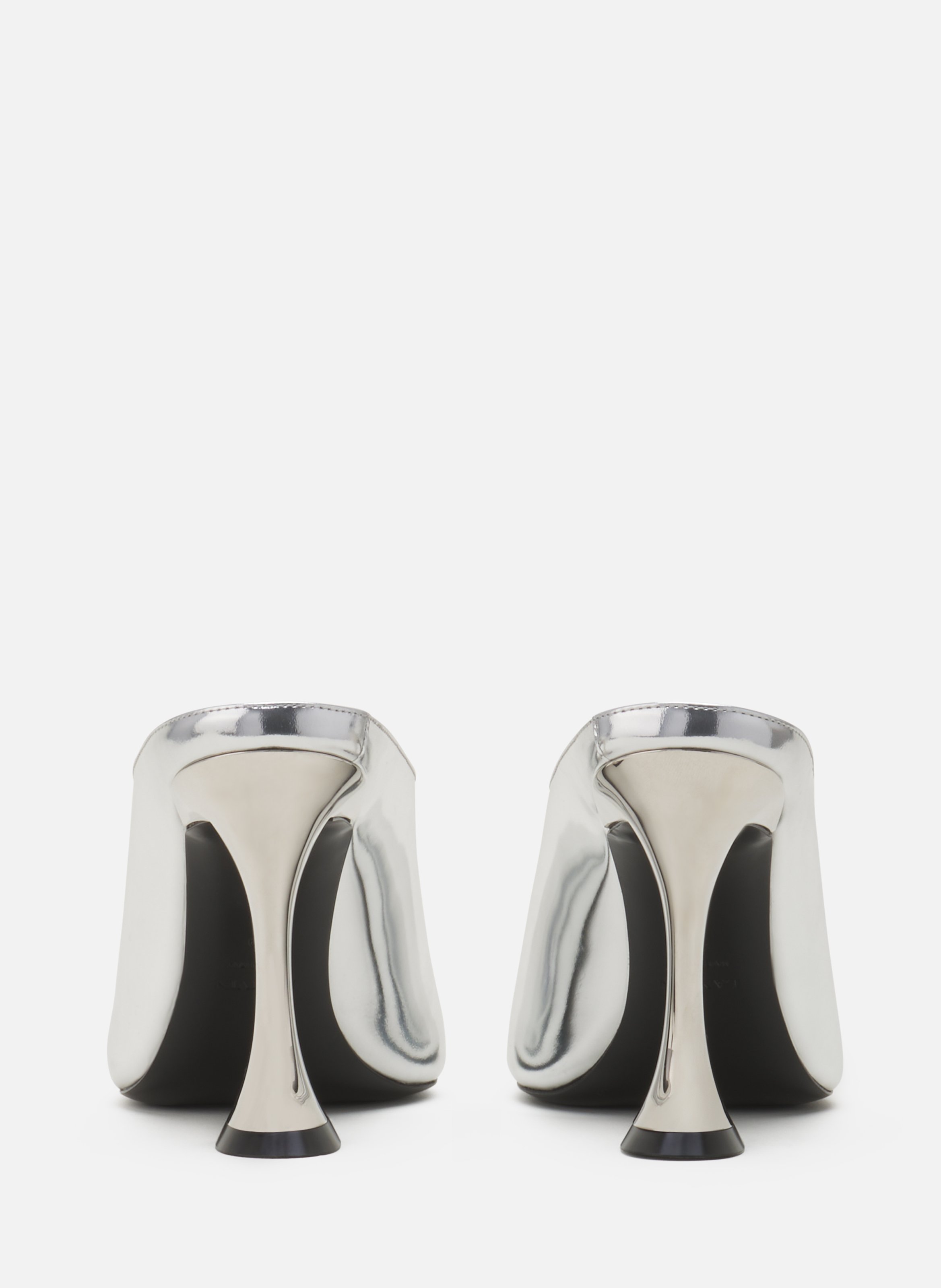 Mule midnight step en cuir métallique LANVIN Argent