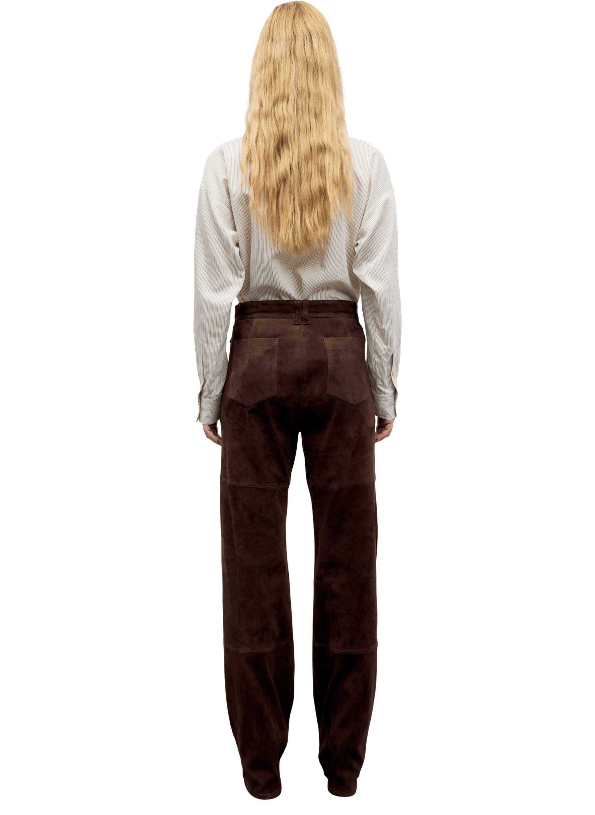 Jean flare en cuir velours - anna GERARD DAREL Marron