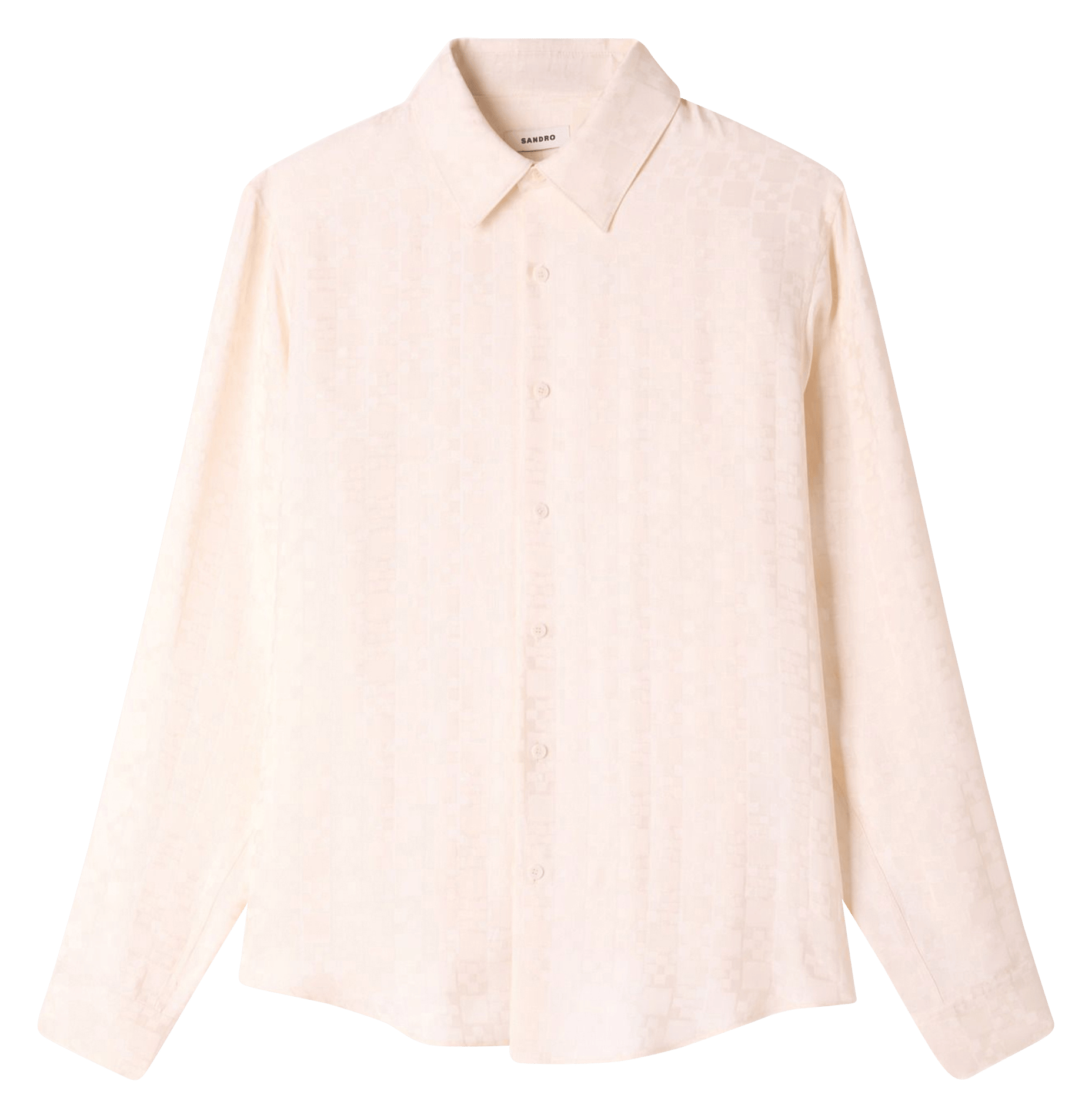 Chemise droite jacquard SANDRO Blanc