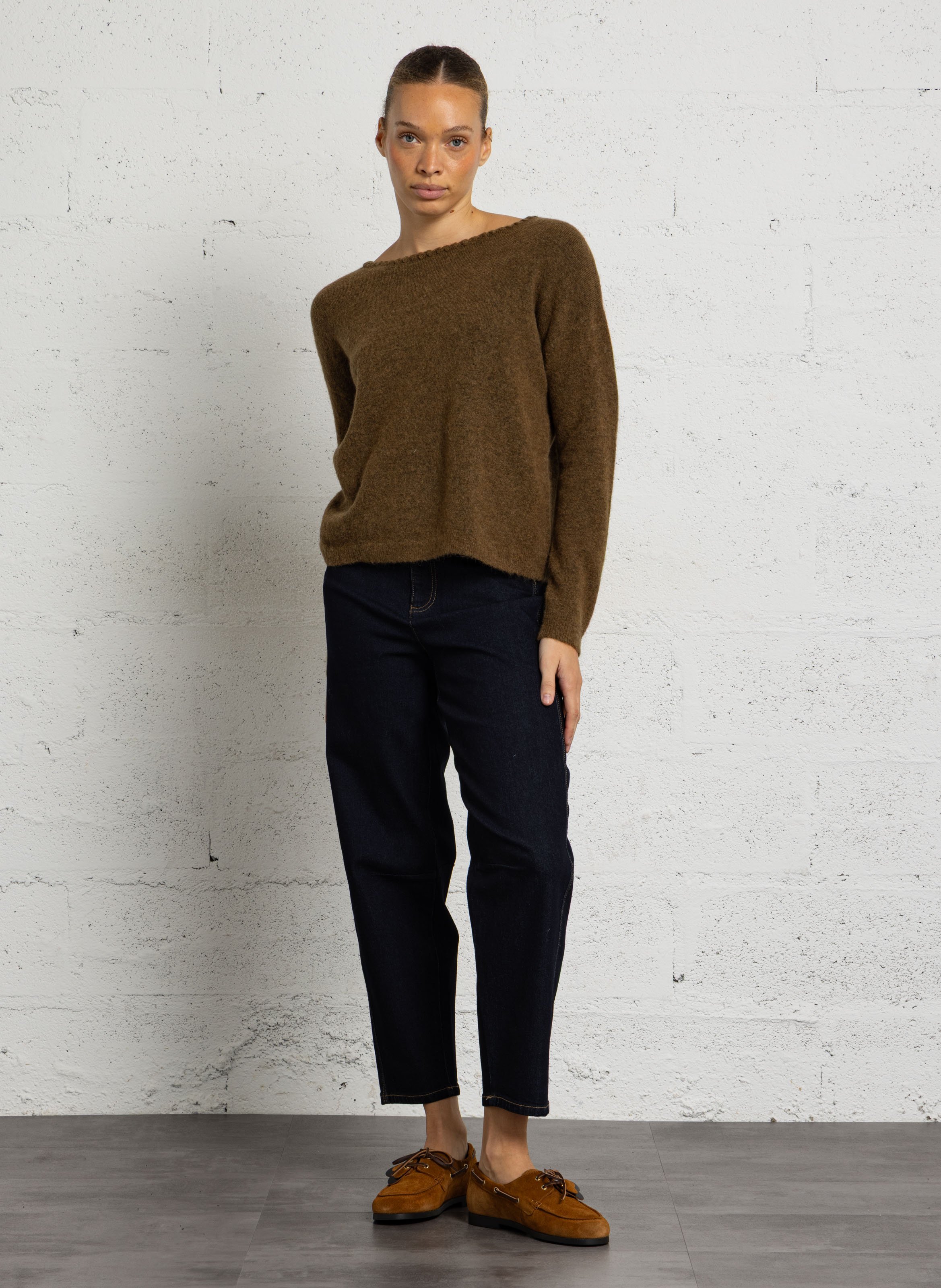 Pull droit en laine mélangée alesio MAISON 123 Vert