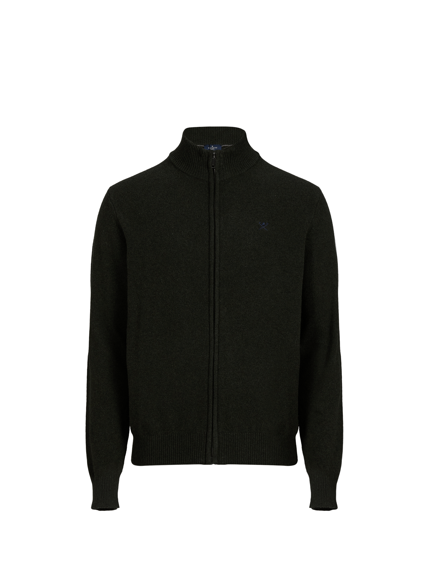 Gilet zippé col montant en laine  Hunter green