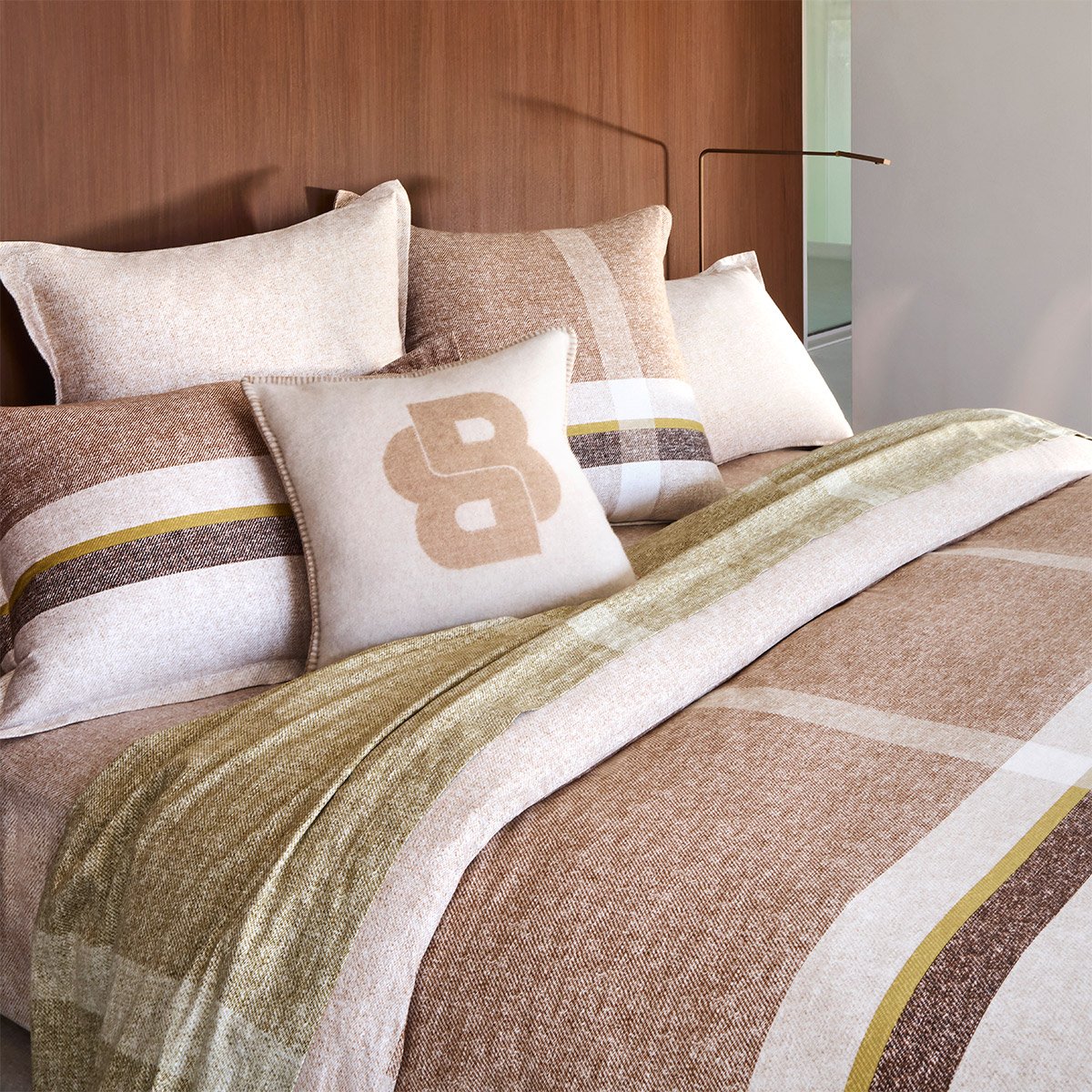 Housse de couette en satin de coton, loomis BOSS HOME Marron