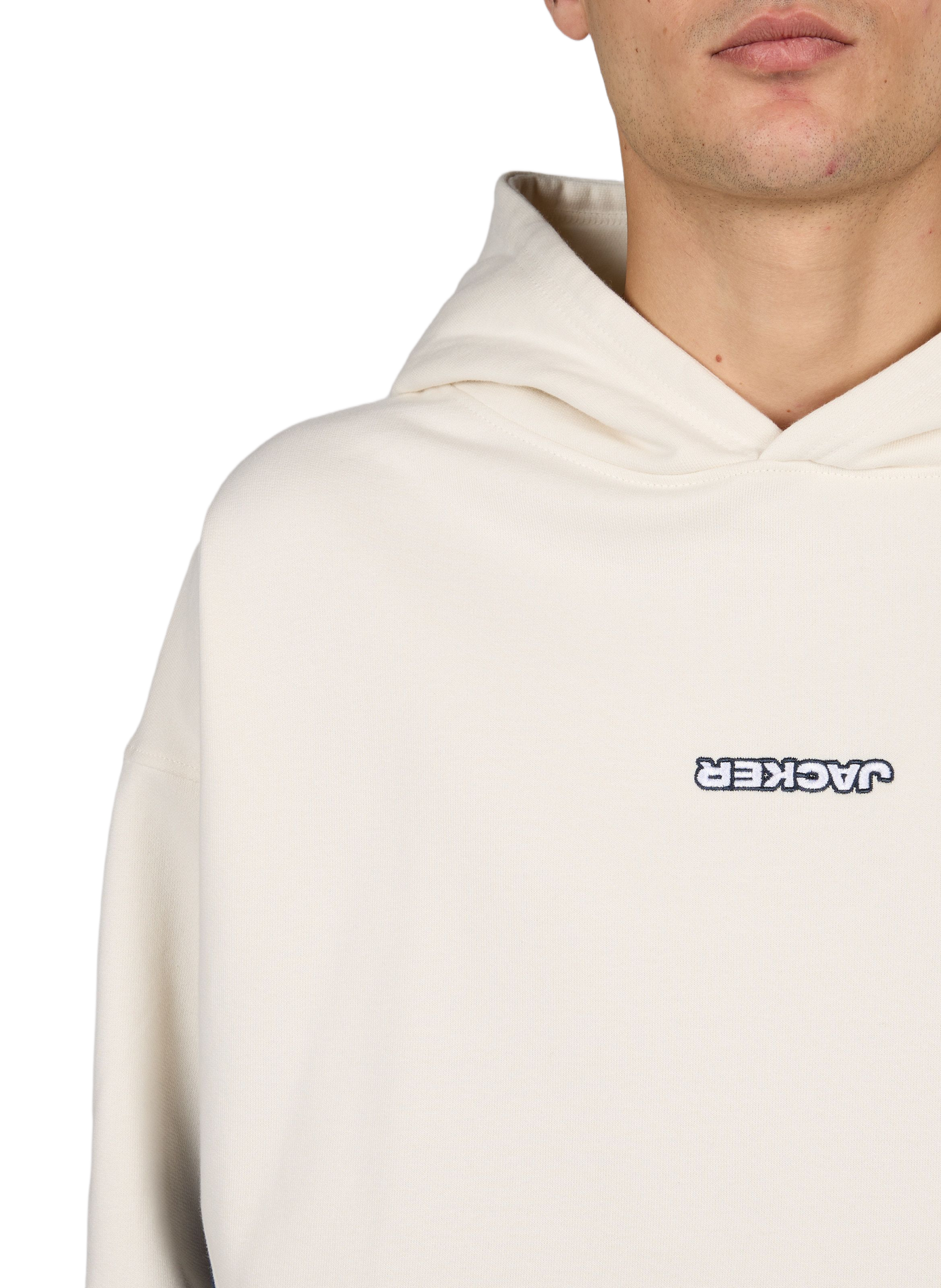 Gerade geschnittener Hoodie aus Baumwolle JACKER. Beige