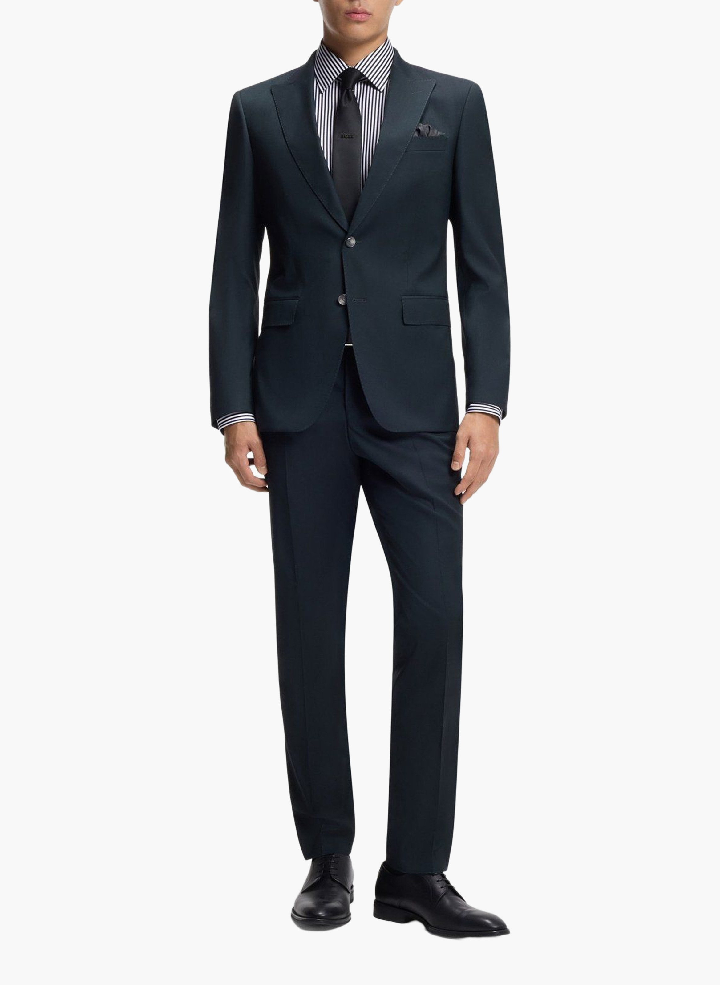 Chemise col classique en coton BOSS Bleu