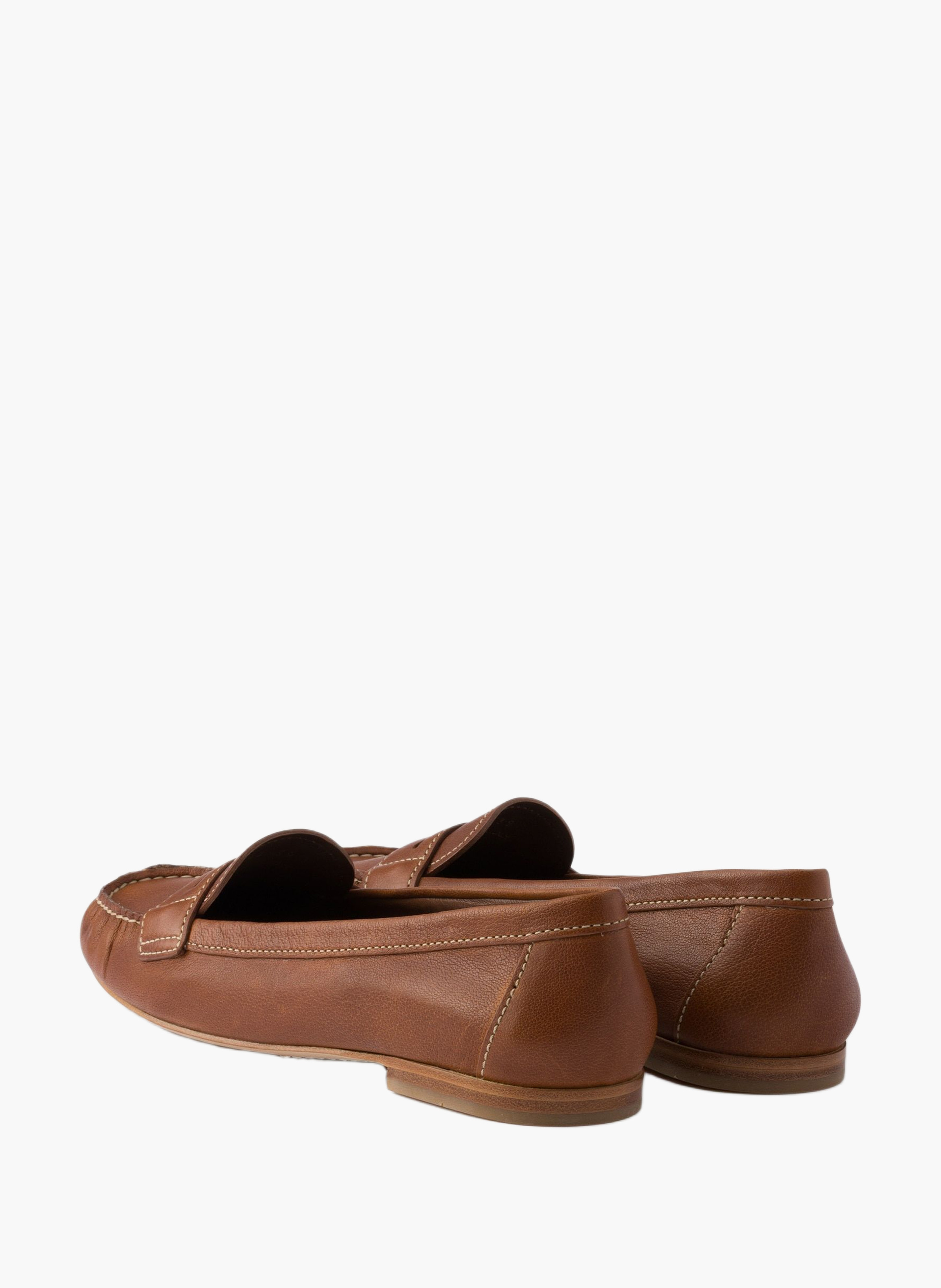 Mocassins en cuir PRADA Marron