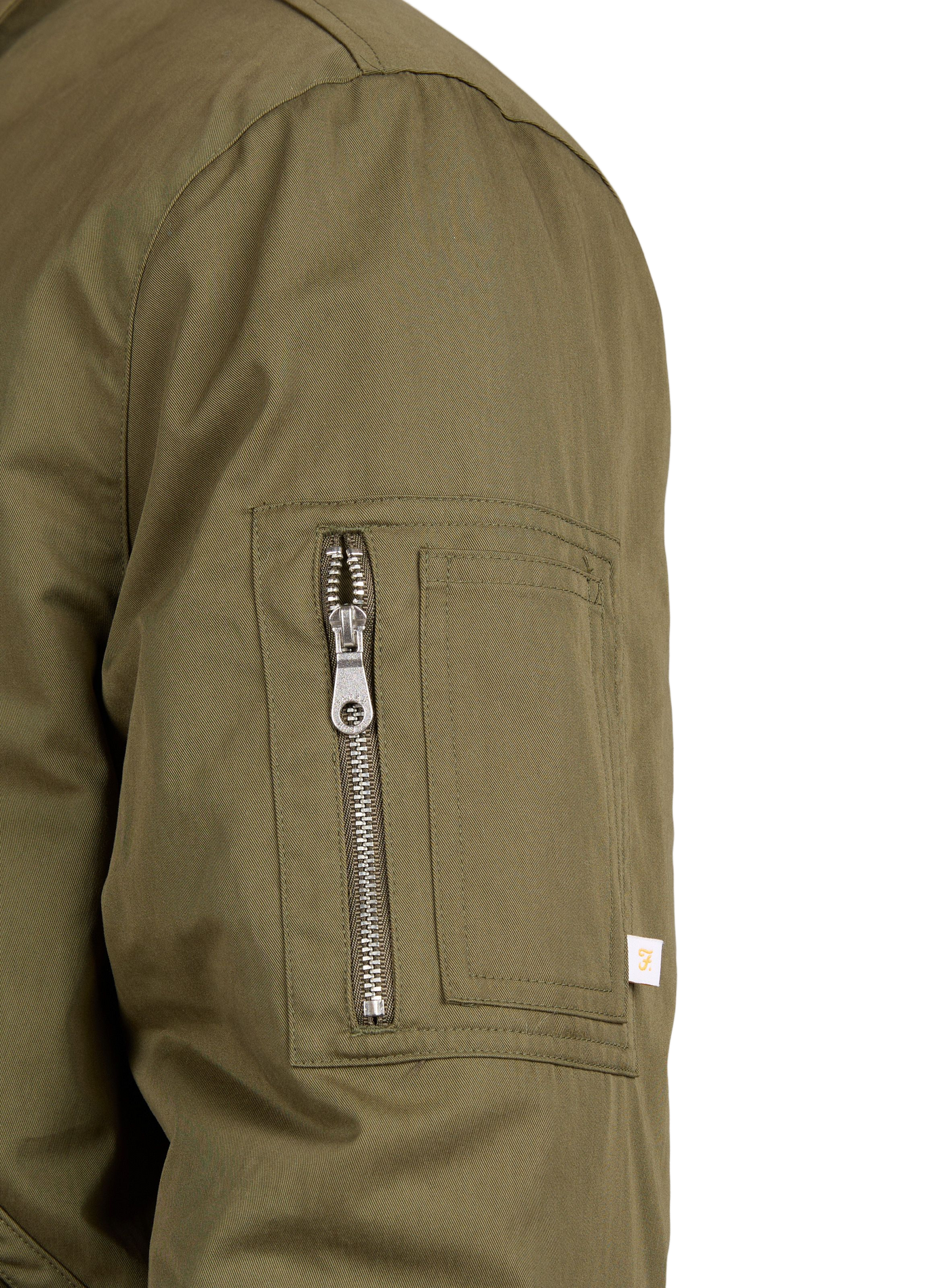 Jacket with classic collar in blended cotton FARAH Green
