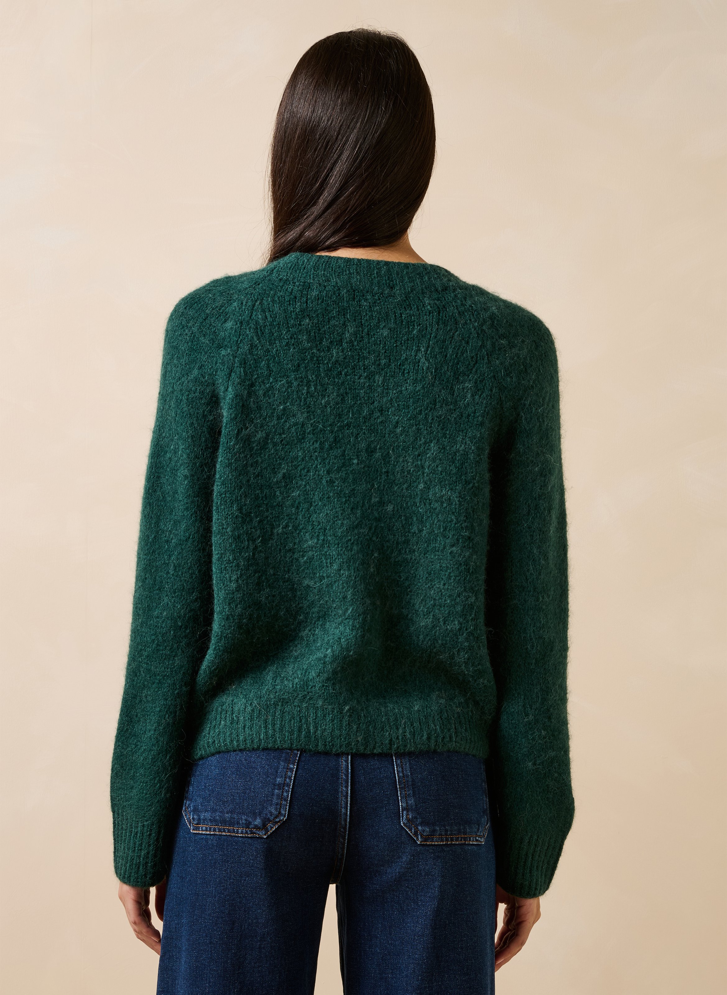 Ruimvallend vest met V-hals LA FEE MARABOUTEE Groen