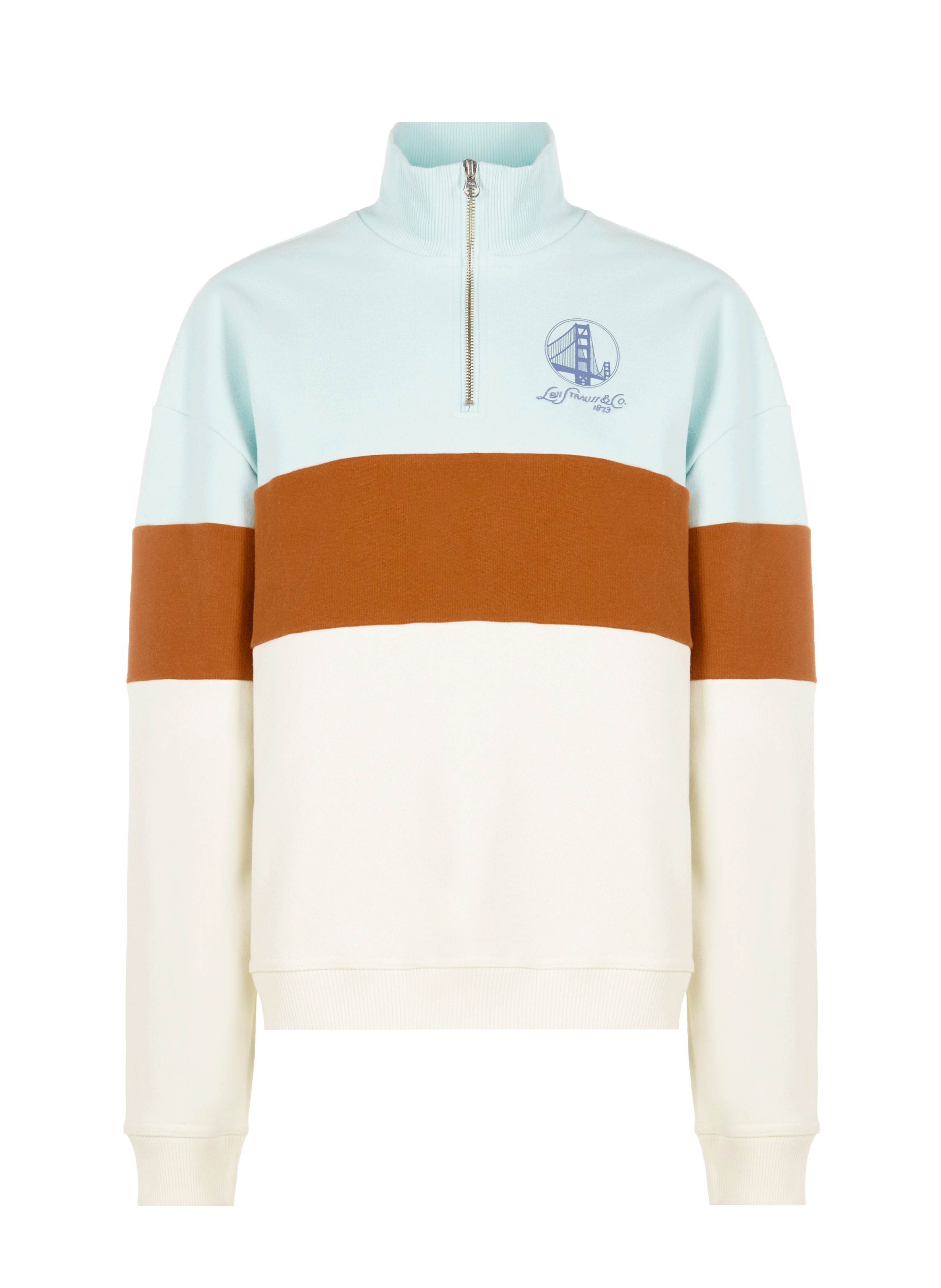 Sweat à col zippé en coton