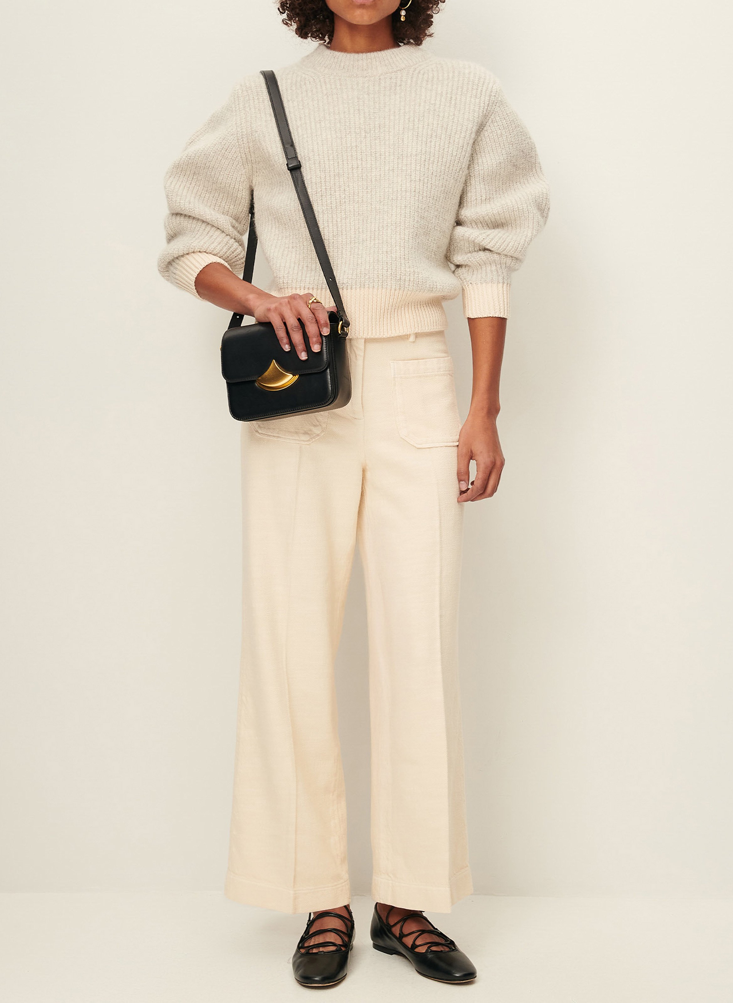 Pantalon droit plissé et texturé en coton hendrick SESSUN 