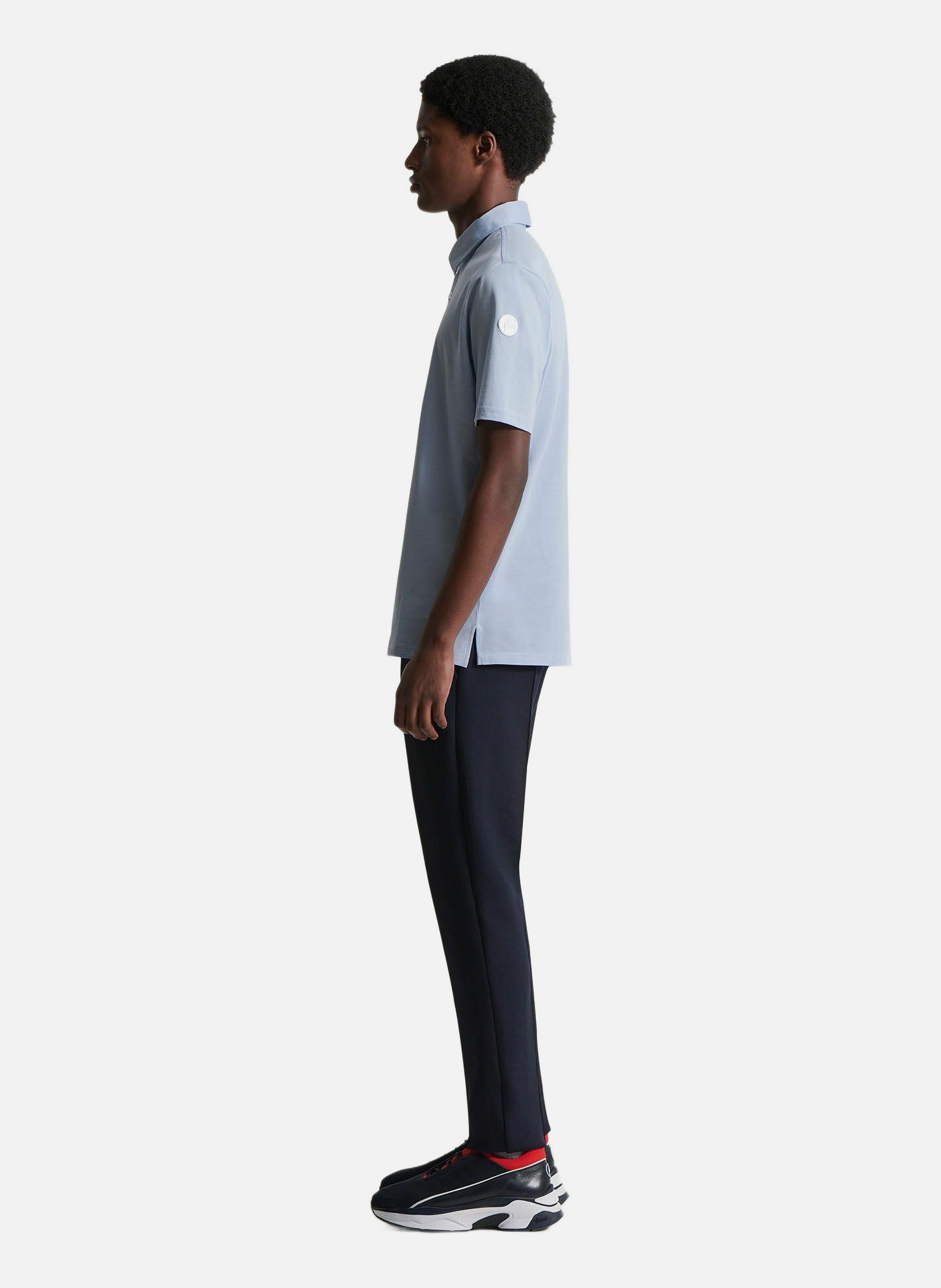 Polo manches courtes germain col chemise coupe regular FUSALP Bleu