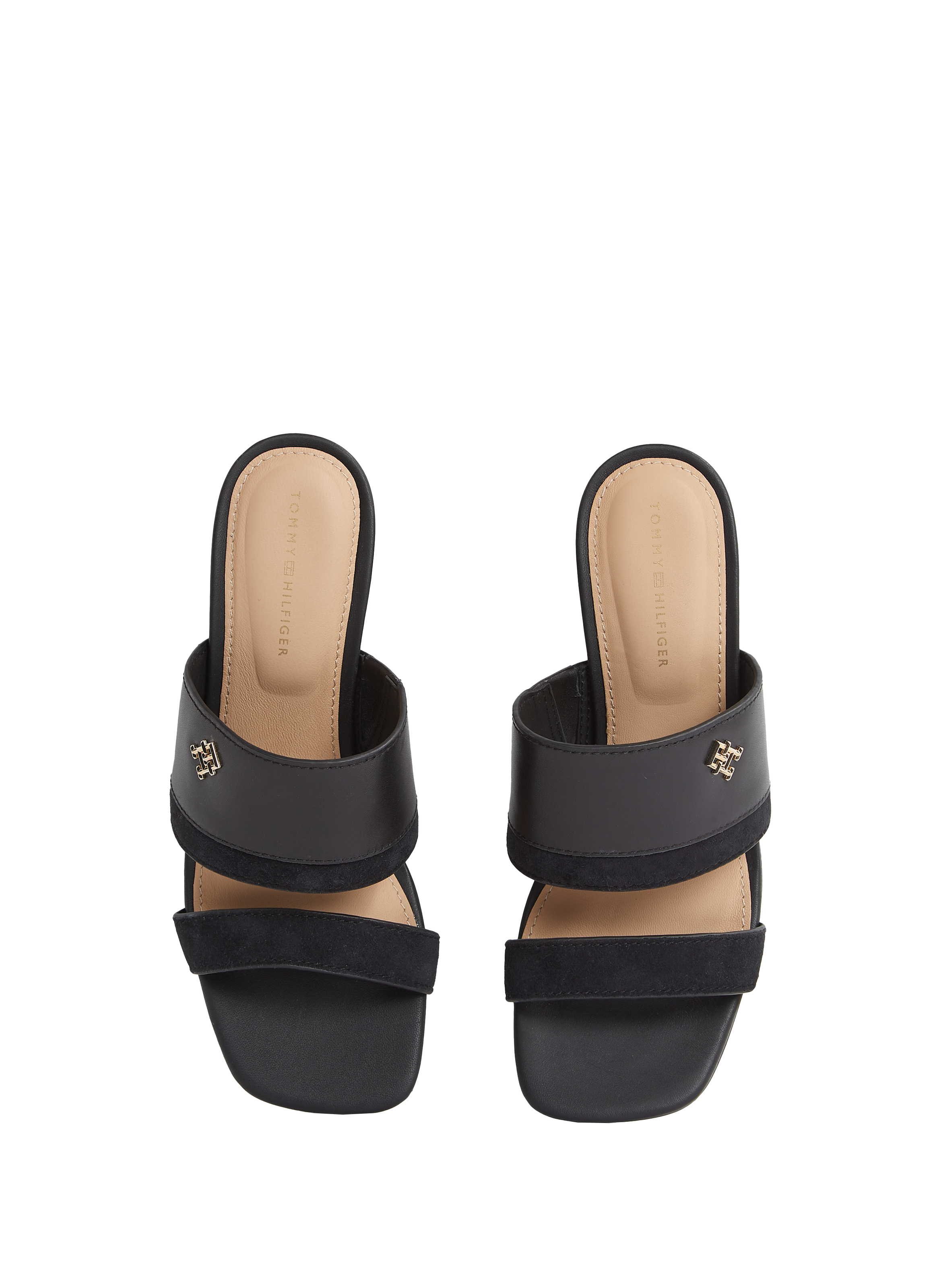 Heeled leather mules TOMMY HILFIGER Black