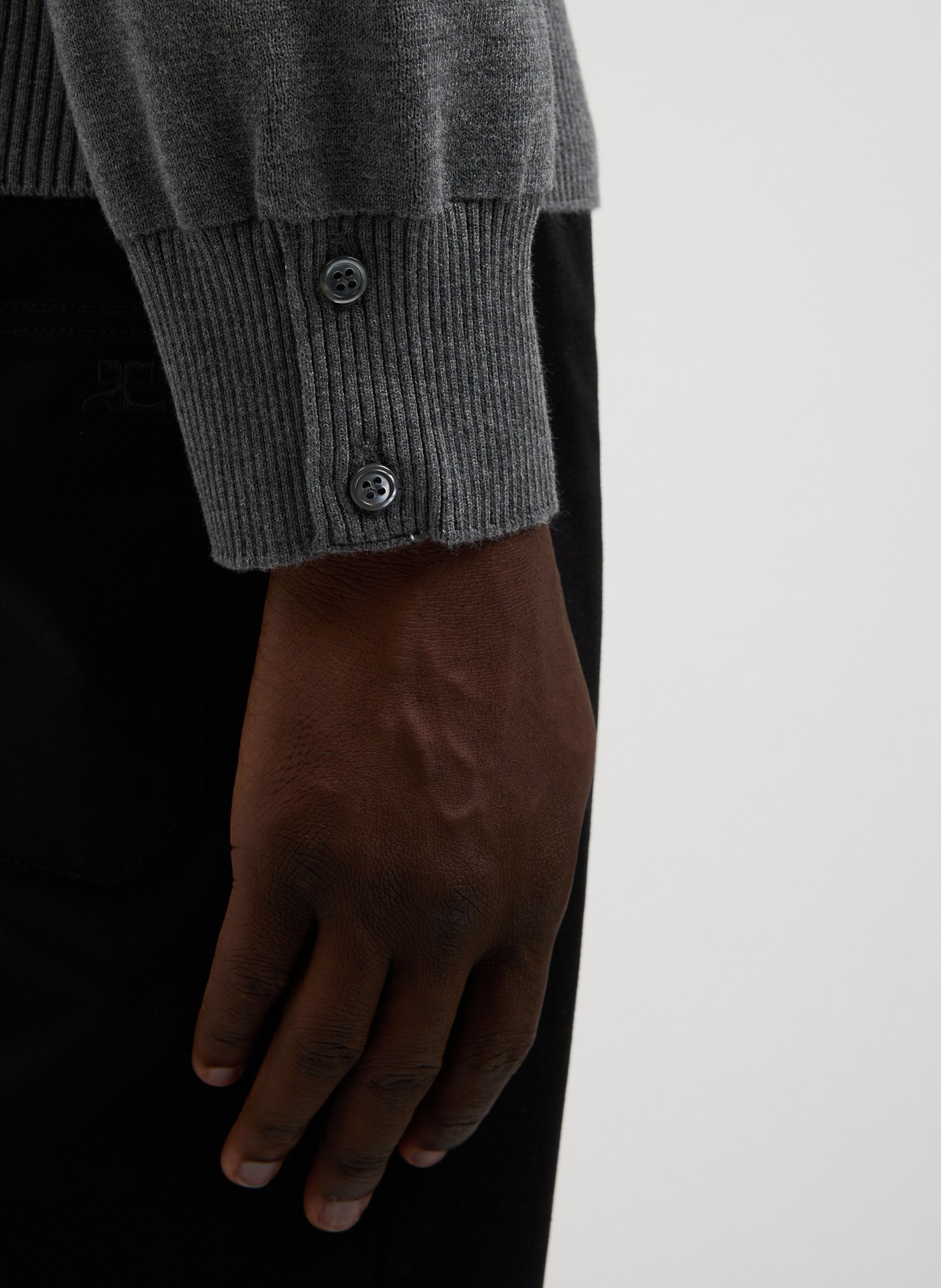 Milano Stitch 4-bar cotton Cardigan THOM BROWNE Grey